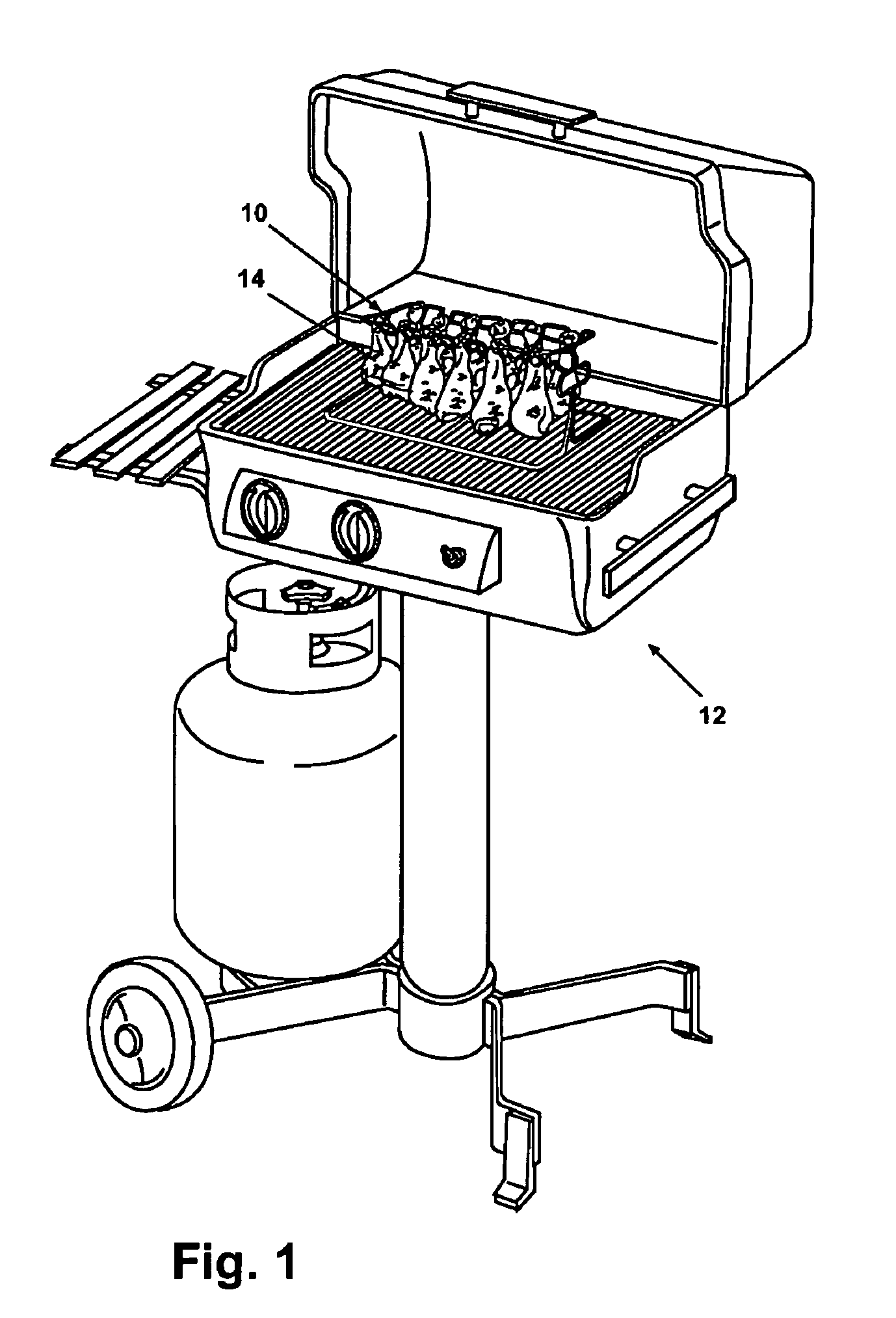 Cooking support frame for food items