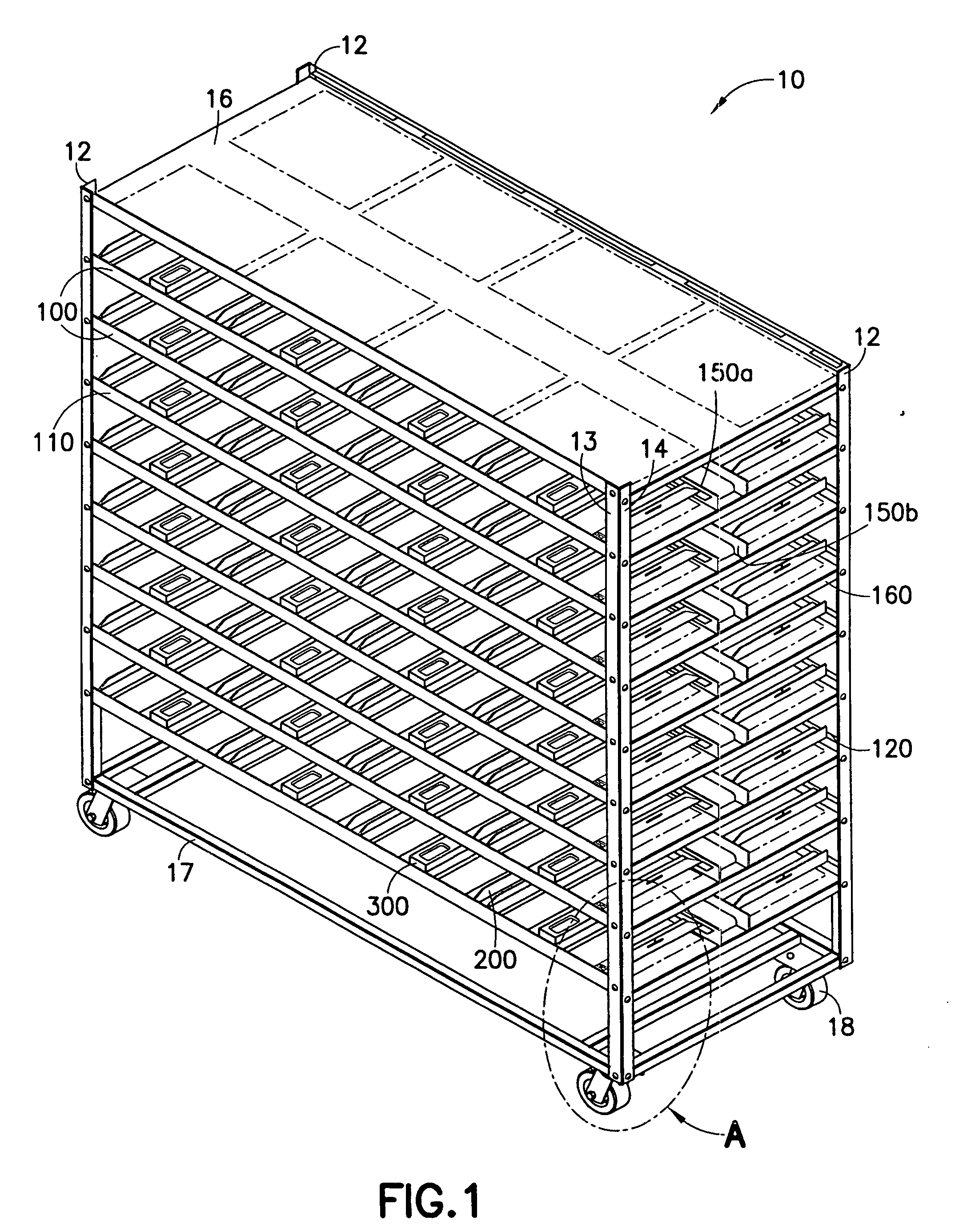 Rack system for housing animals in cages having different widths