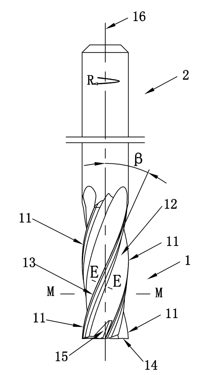 End milling cutter for processing nonferrous metal