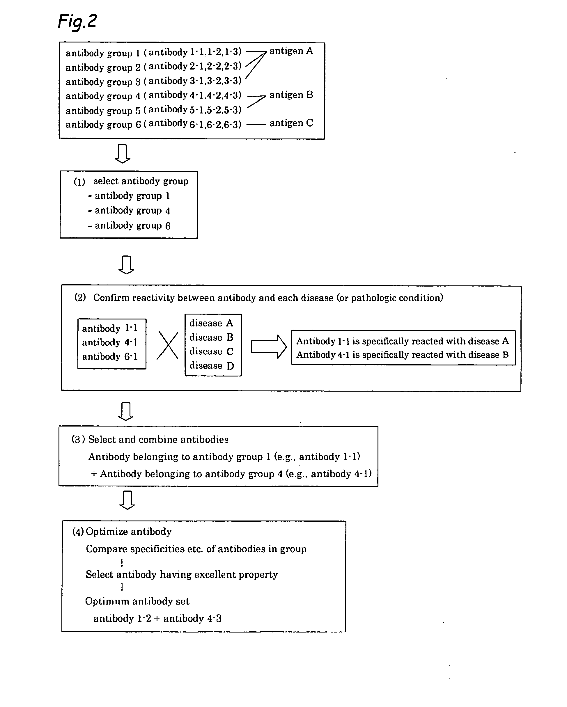 Method of classifying antibody, method of identifying antigen, method of obtaining antibody or antibody set, method of constructing antibody panel and antibody or antibody set and use of the same