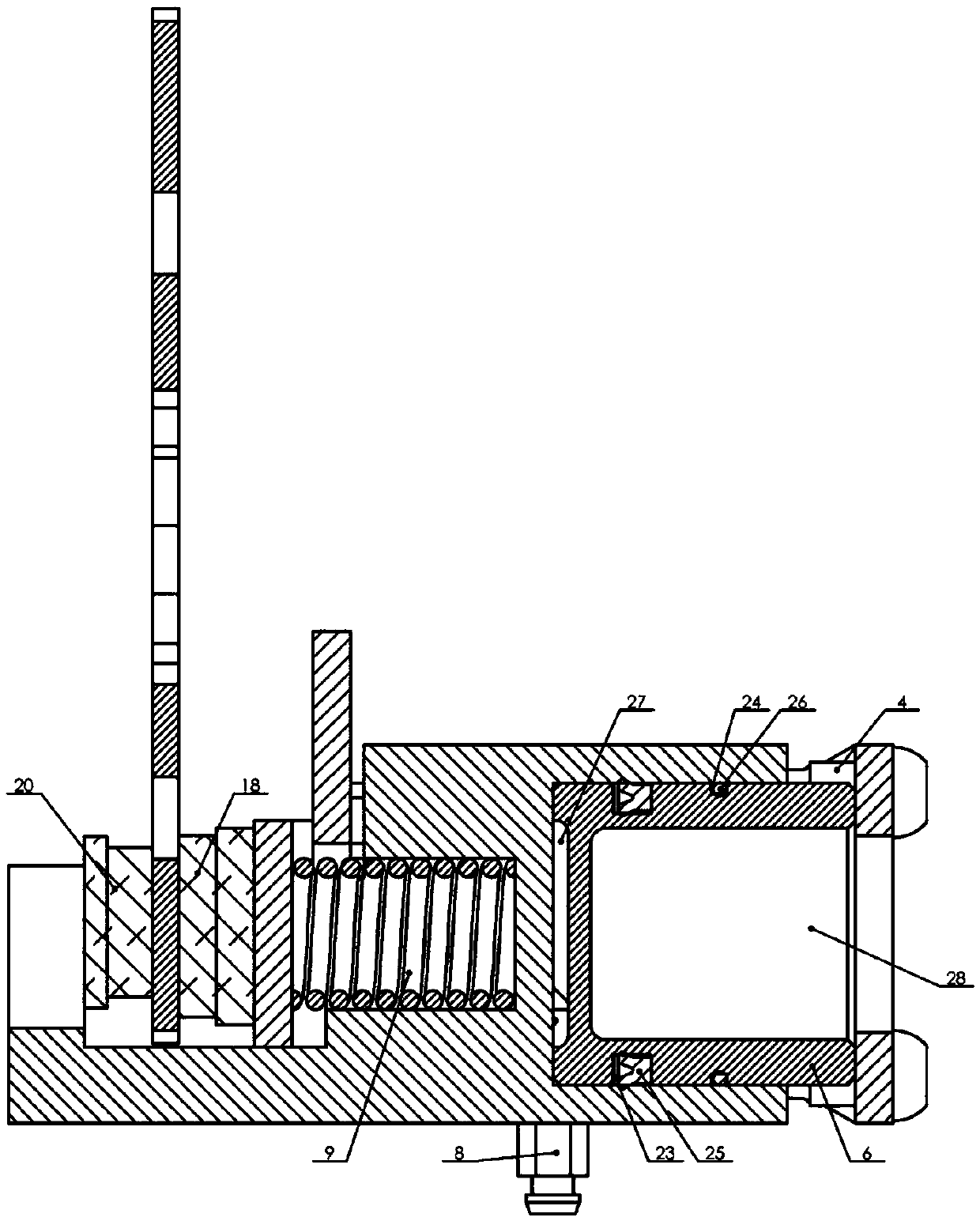 External connection type normal-locking hydraulic disc brake device