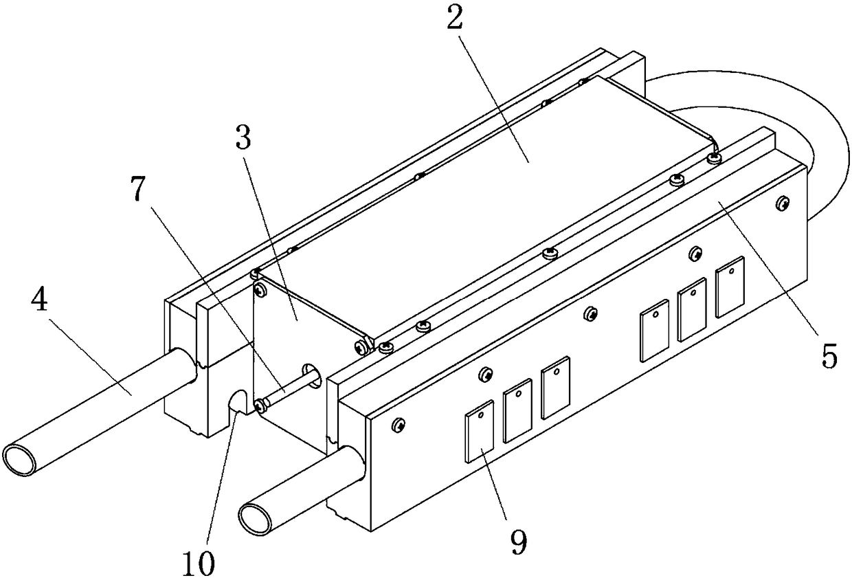 Installation method of water-cooling electric induction module installed on printed wiring board and application thereof