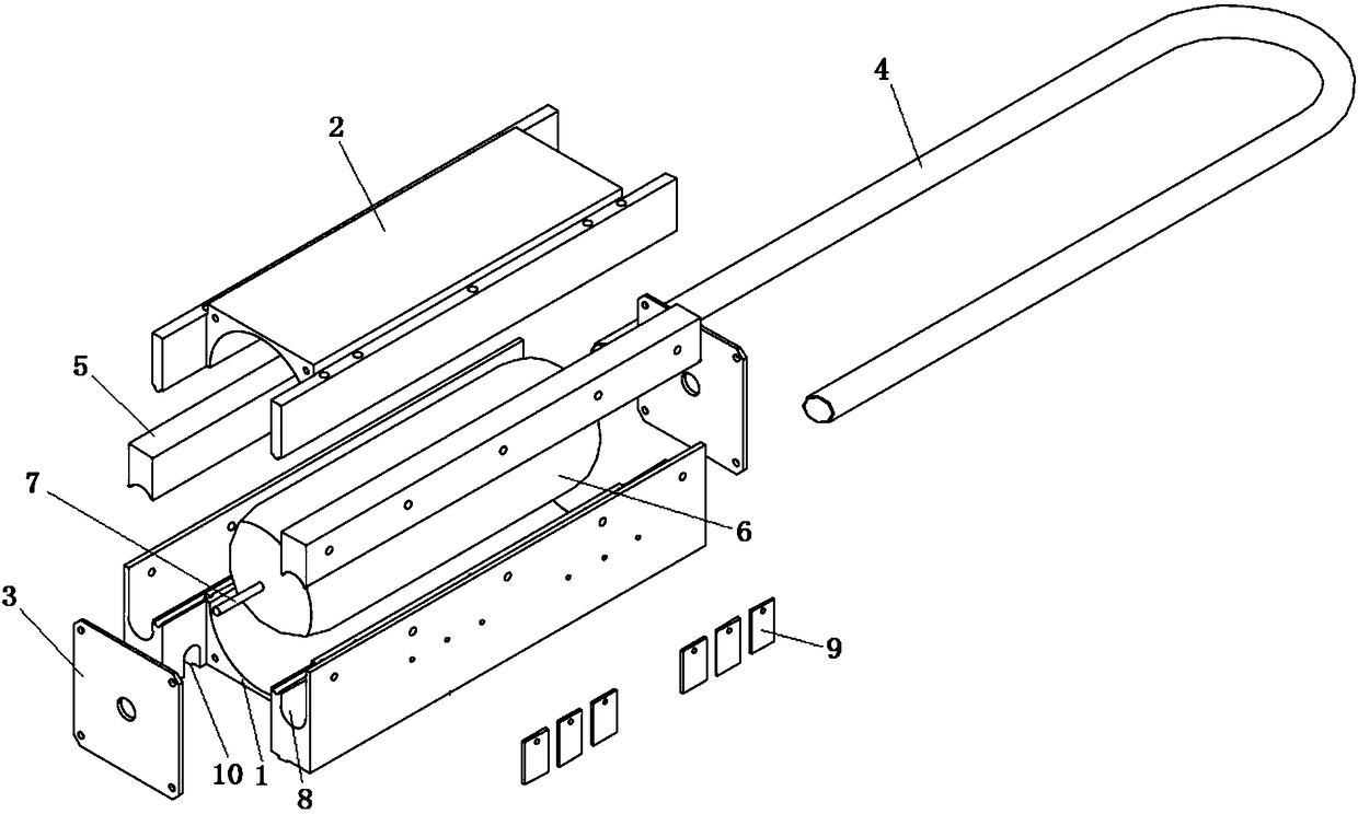 Installation method of water-cooling electric induction module installed on printed wiring board and application thereof