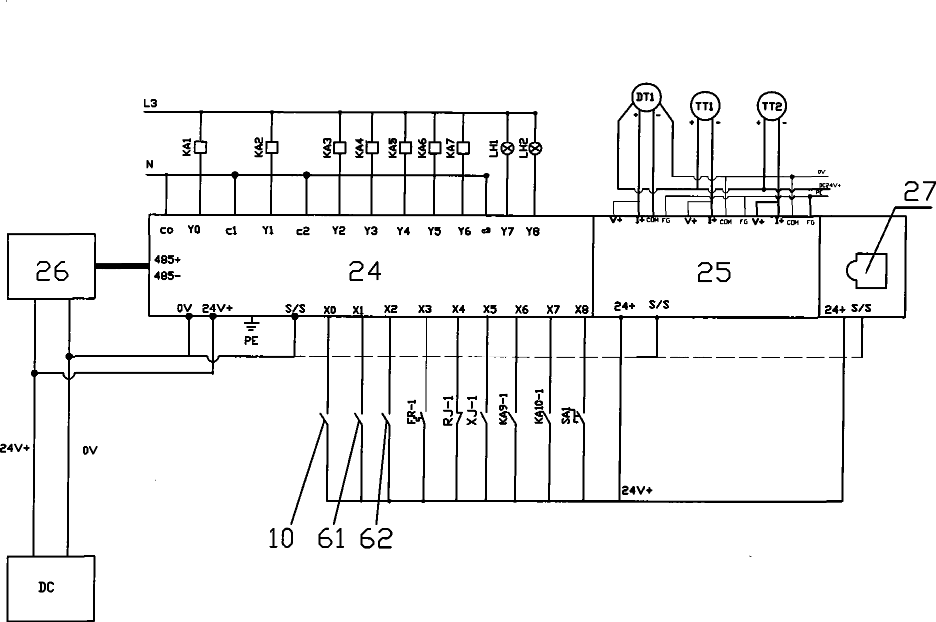 Combination type drying machines controller