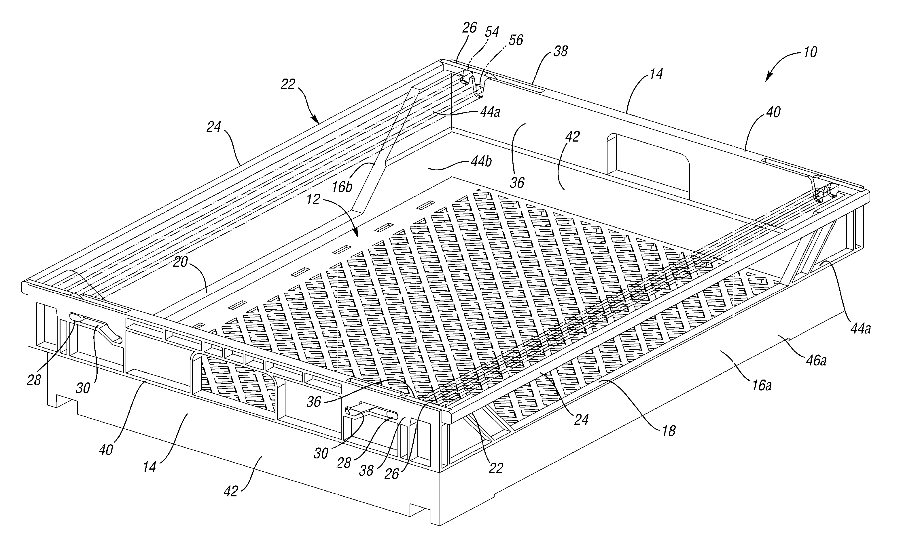 Tray with adjustable stacking heights