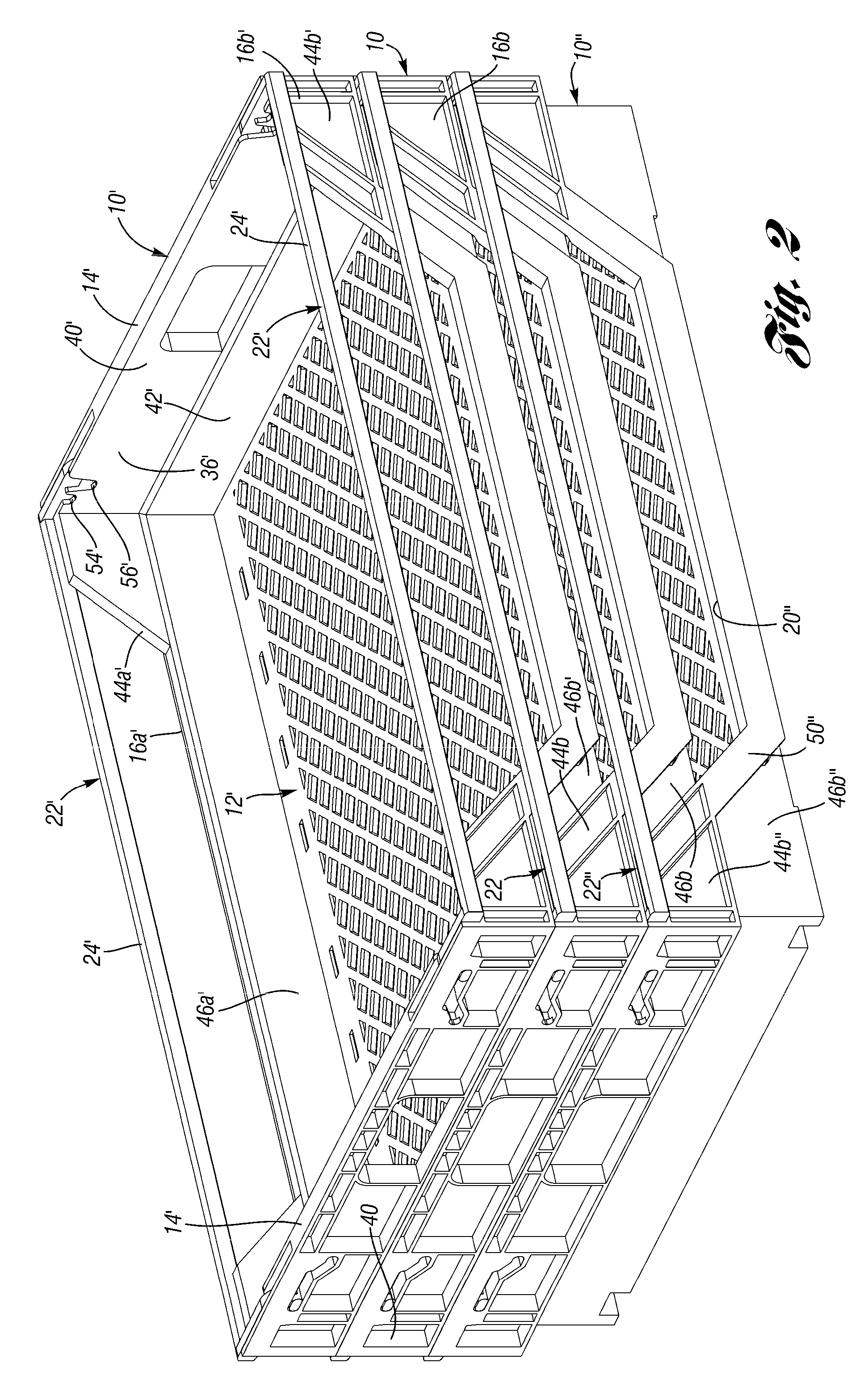 Tray with adjustable stacking heights