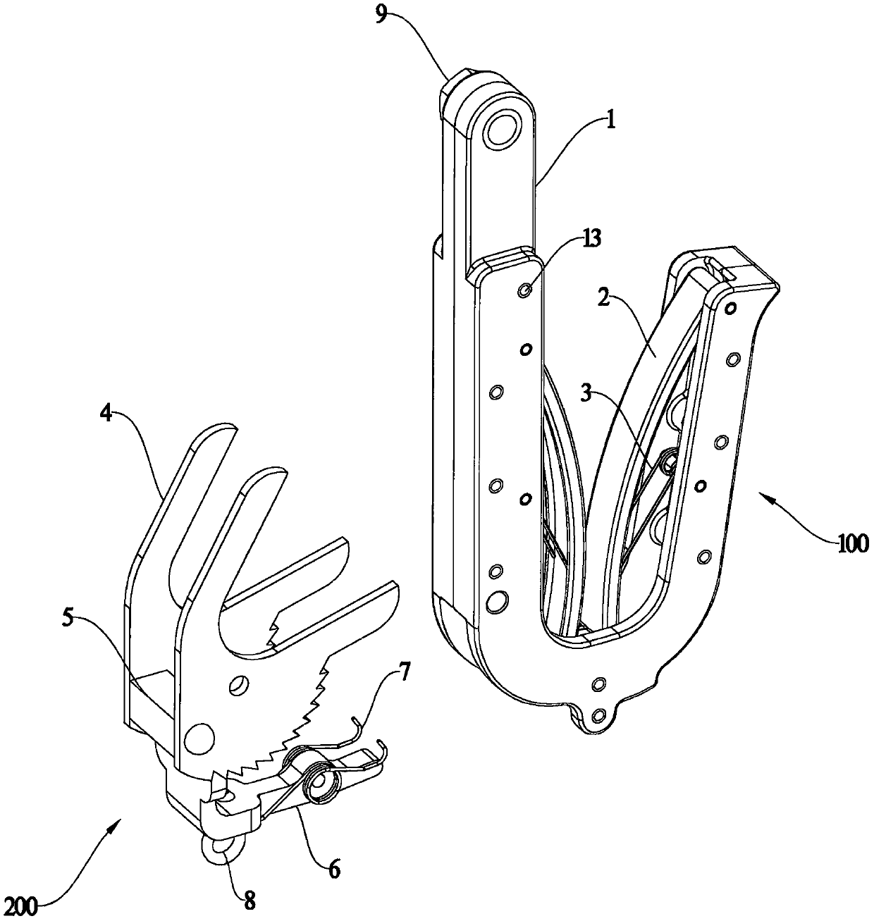 A short-circuit grounding clamp with locking and anti-loosening function