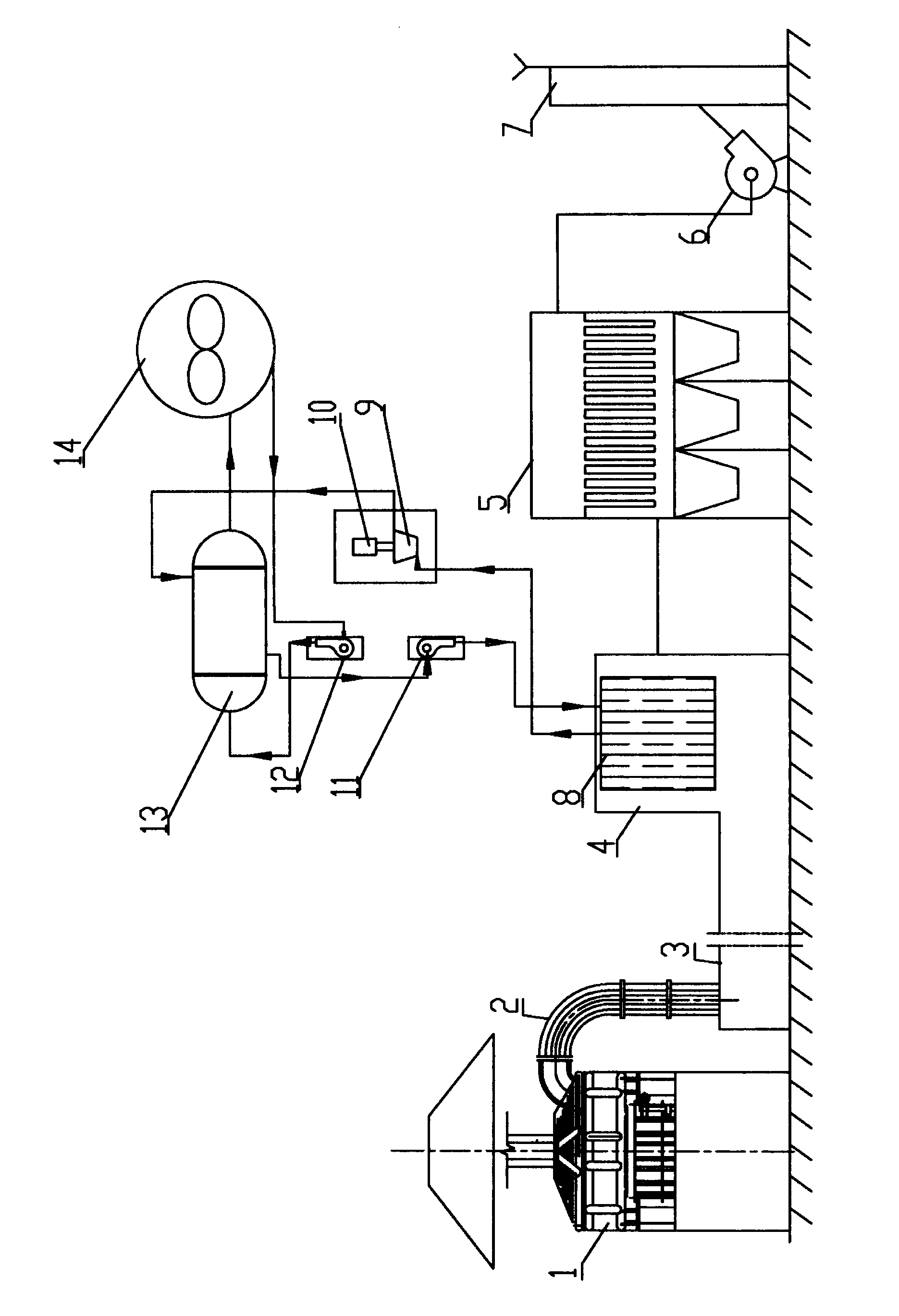 Power generation, energy saving and dedusting method by utilizing heat waste of exhaust gas in electric furnace through organic rankine cycle