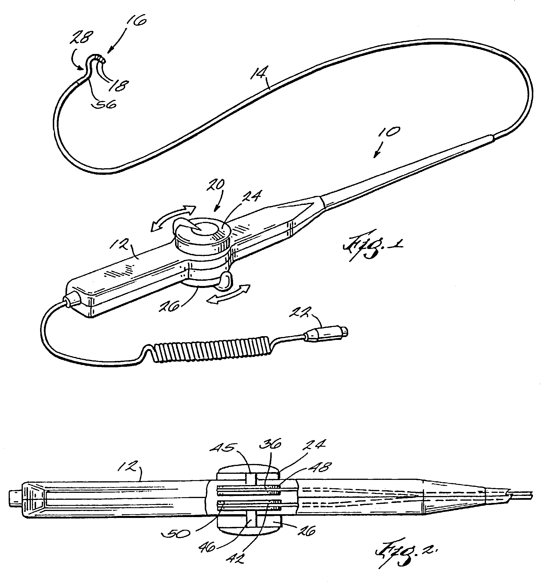 Assemblies for creating compound curves in distal catheter regions