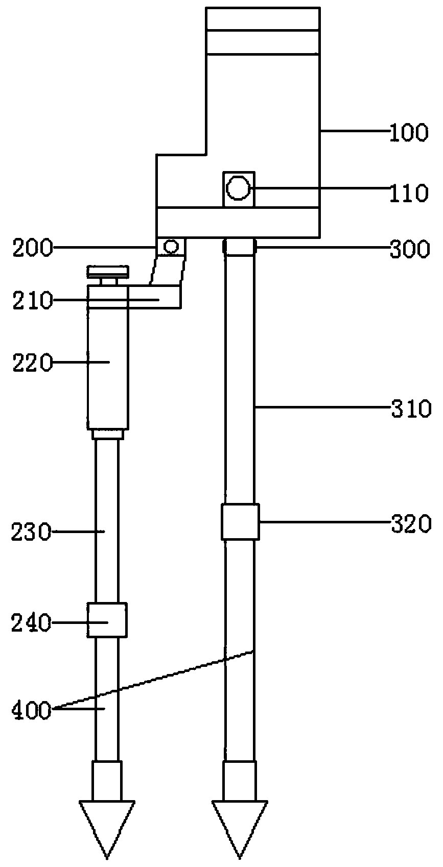 Centering rod device for high-precision engineering surveying