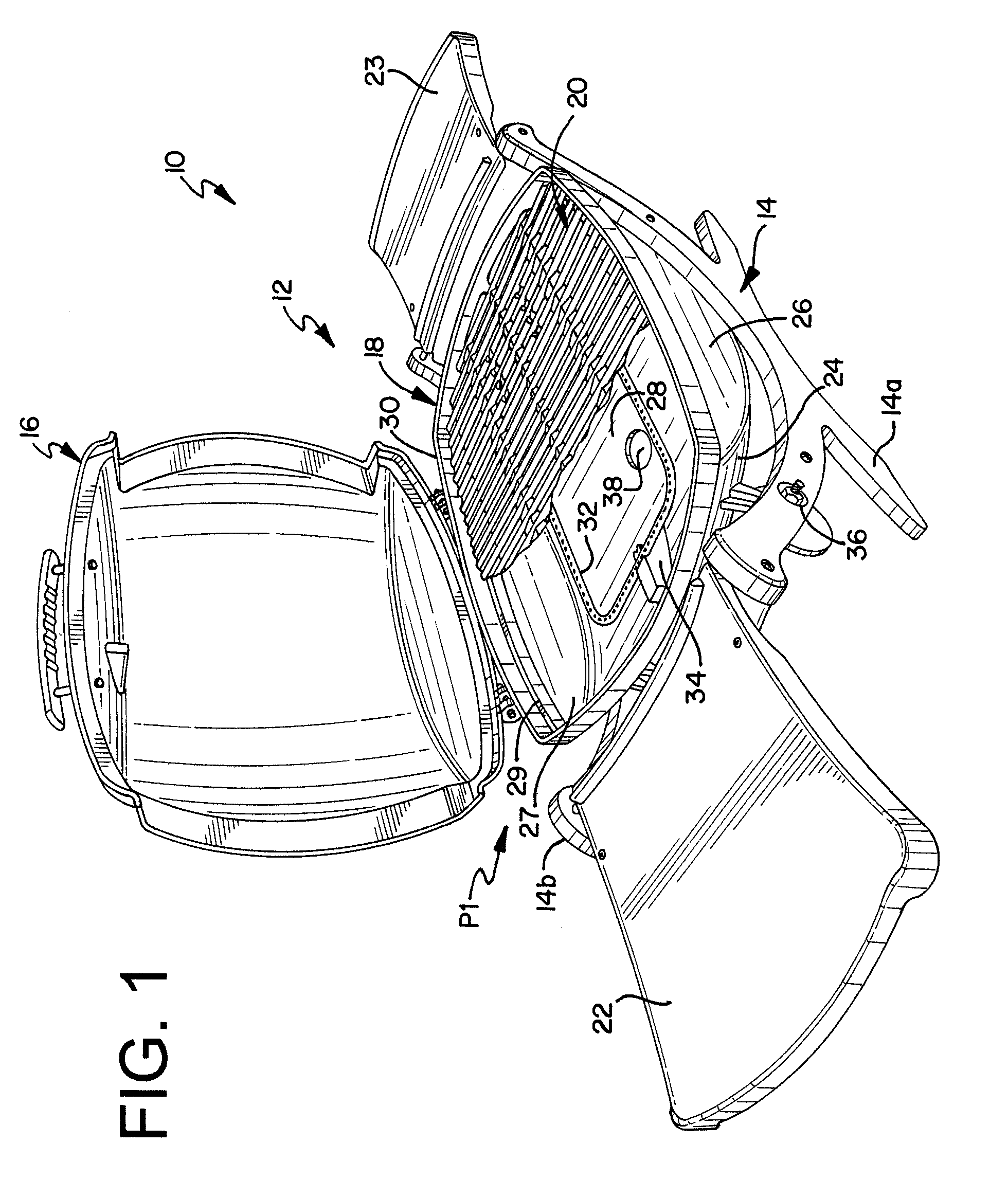 Heat distributing cooking grate with grease control structure for a barbecue grill