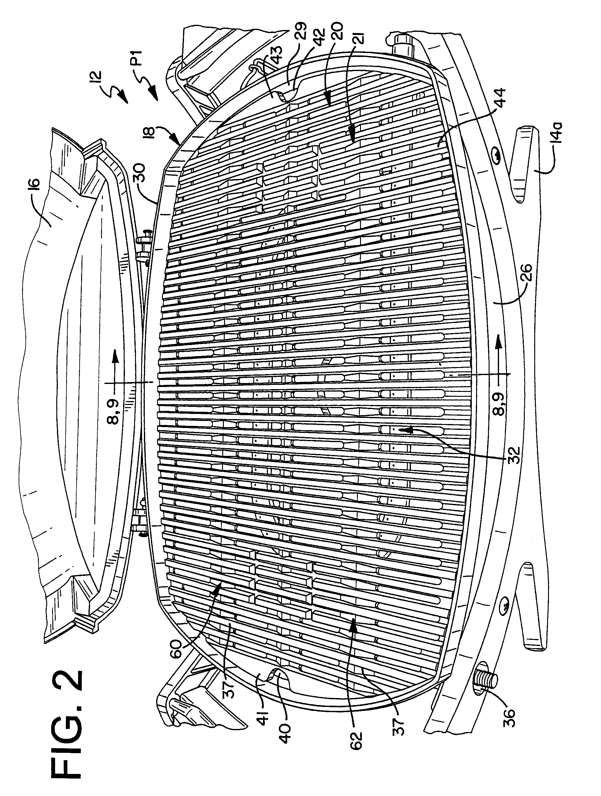 Heat distributing cooking grate with grease control structure for a barbecue grill