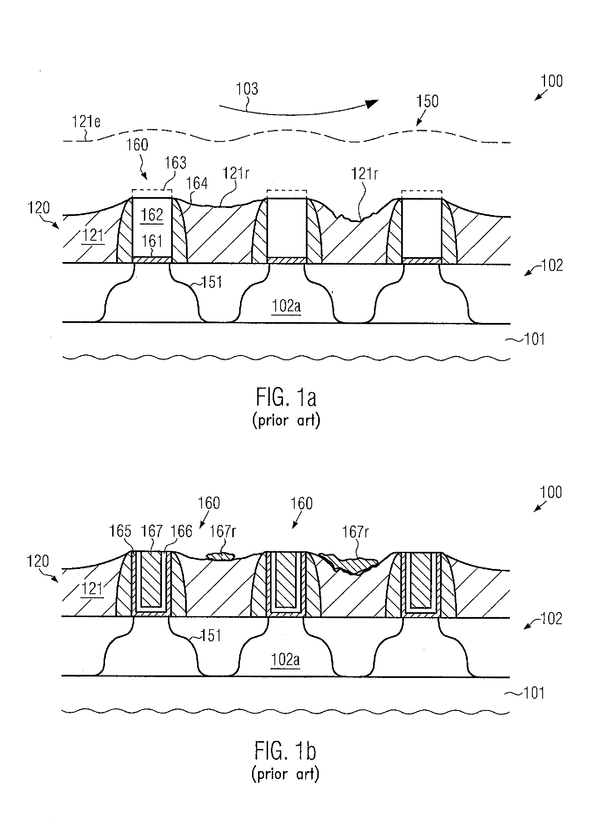 Replacement Gate Approach for High-K Metal Gate Stacks by Using a Multi-Layer Contact Level