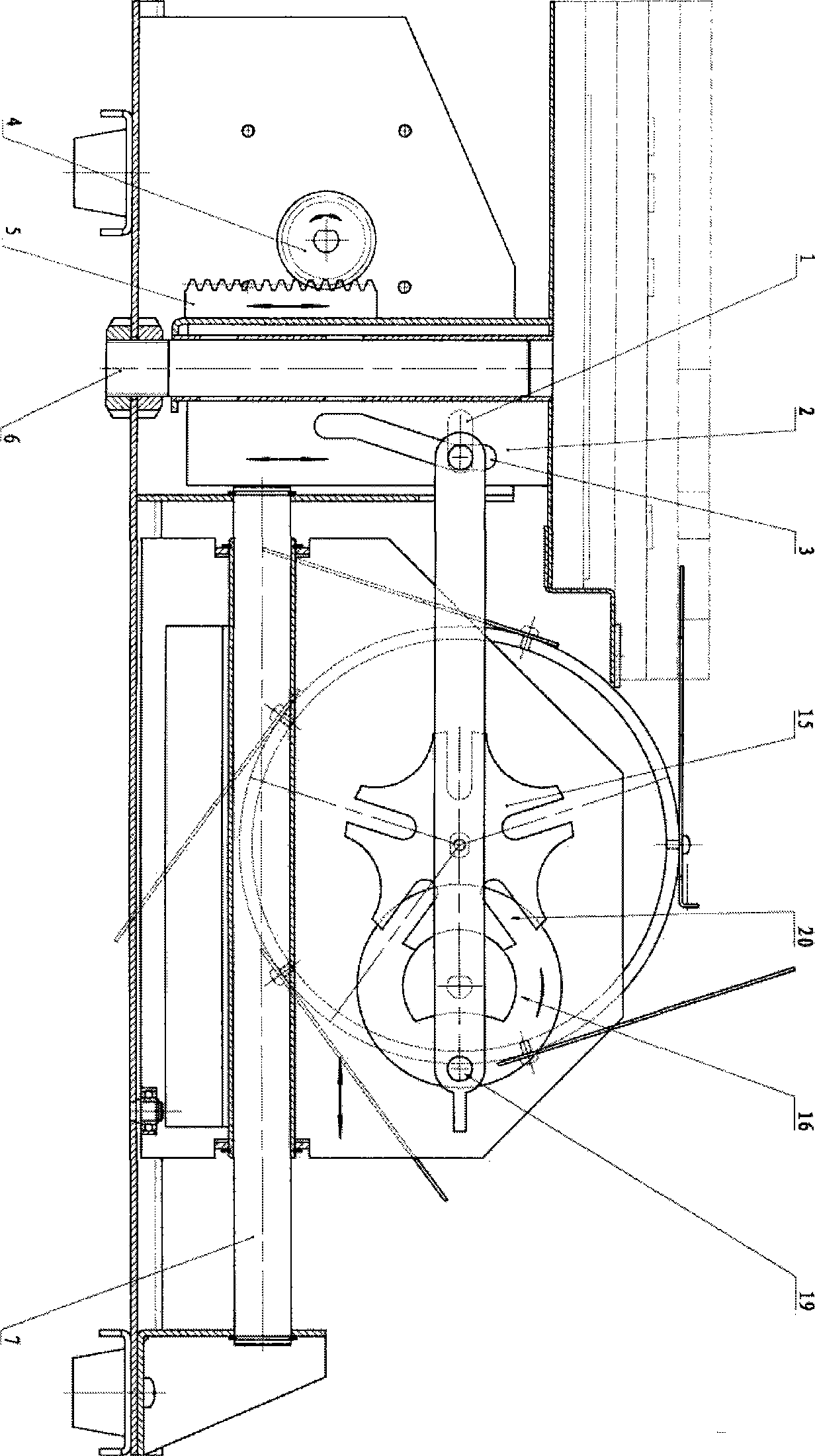 Intermittent drive and connecting bar combined mechanism and use thereof