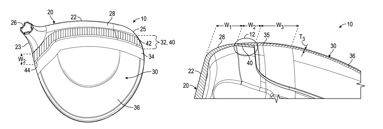 Multiple-material golf club head with scarf joint