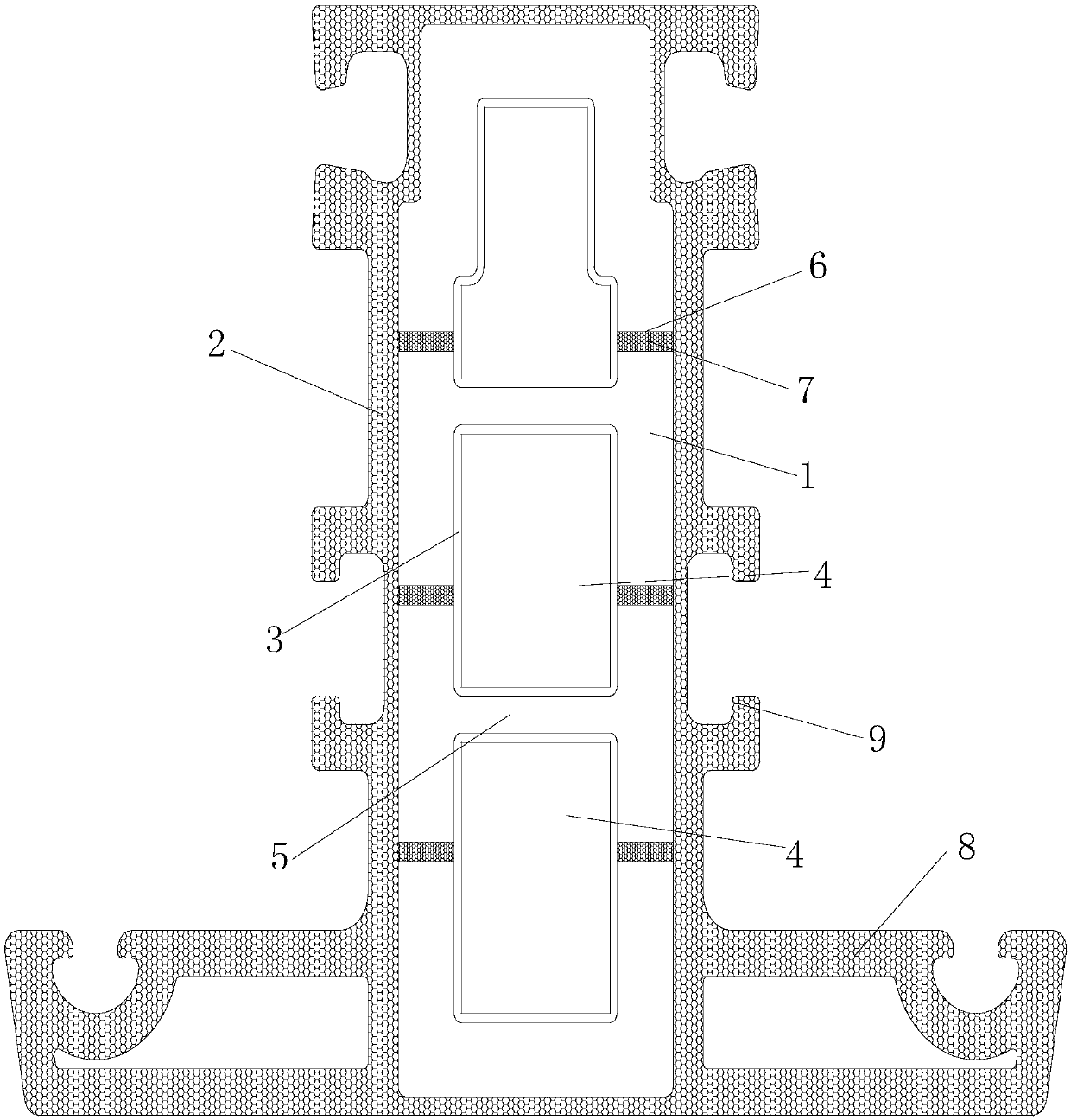 FRP and reinforced plastic co-extruded door and window profile