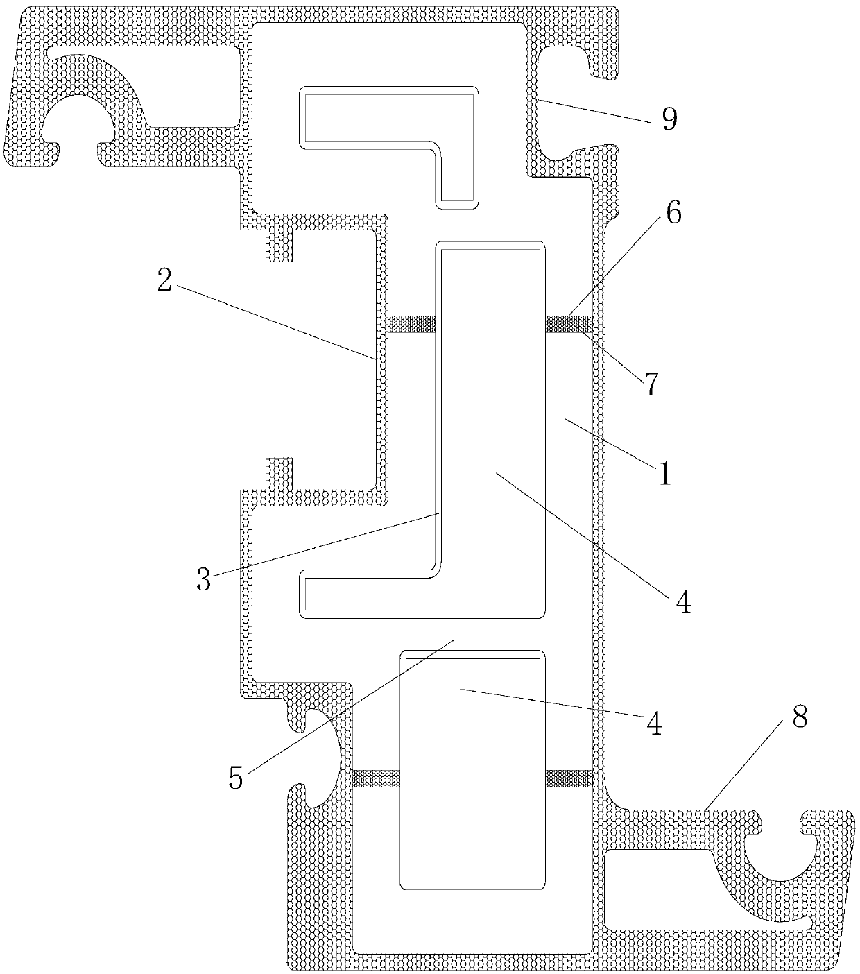 FRP and reinforced plastic co-extruded door and window profile