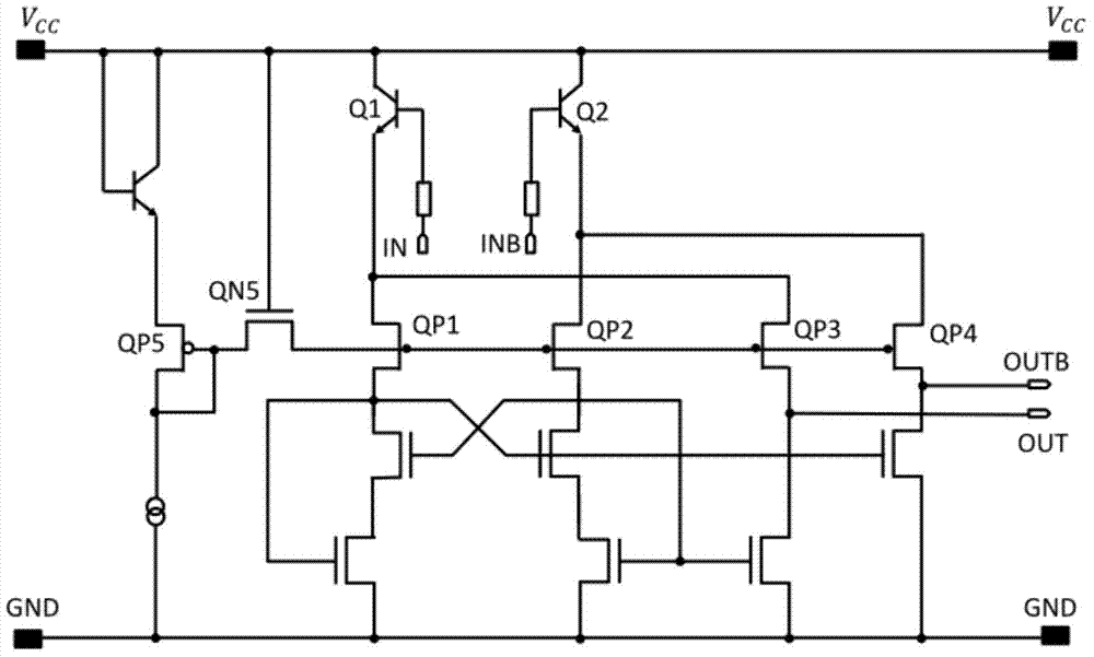 BICMOS circuit converting ECL logic level into MOS logic level