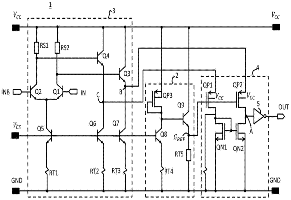 BICMOS circuit converting ECL logic level into MOS logic level