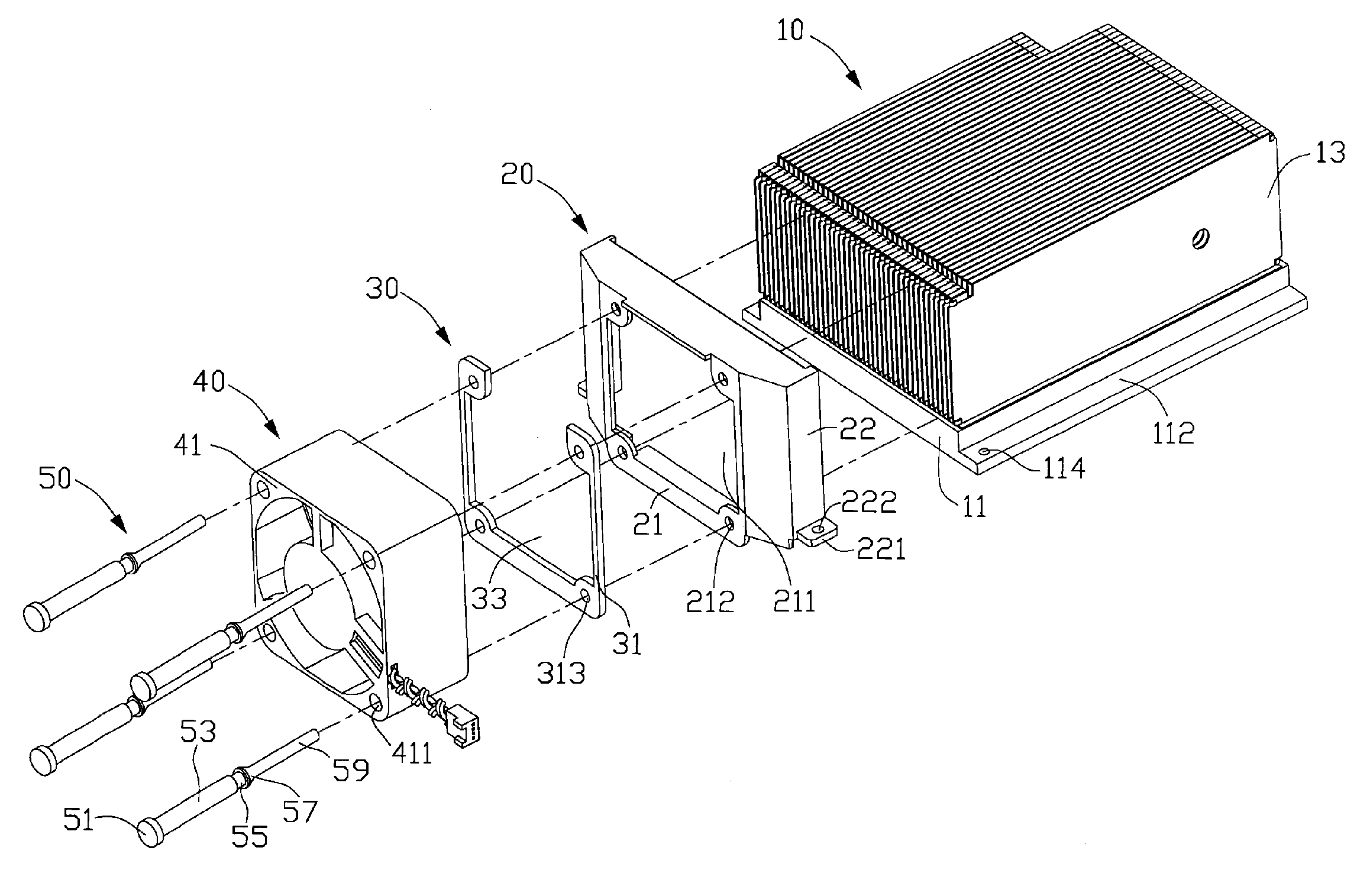 Fan fastener for fastening a fan to a heat sink and method of using the same