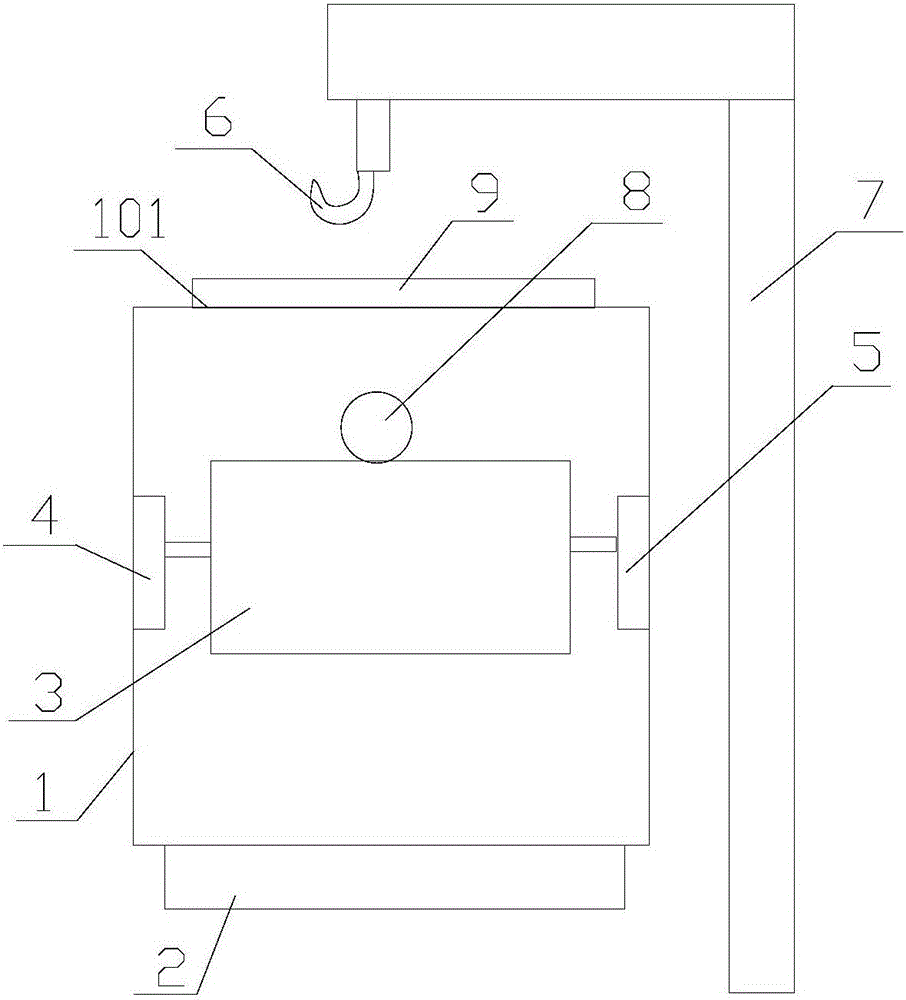 Peanut frying device with built-in rotary container