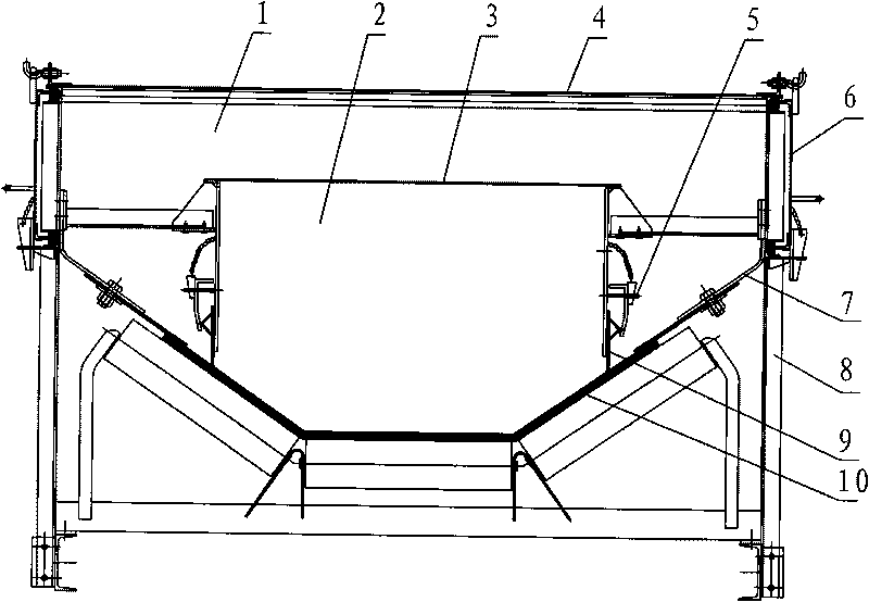 Dustproof material-guiding skirt board for belt conveyor