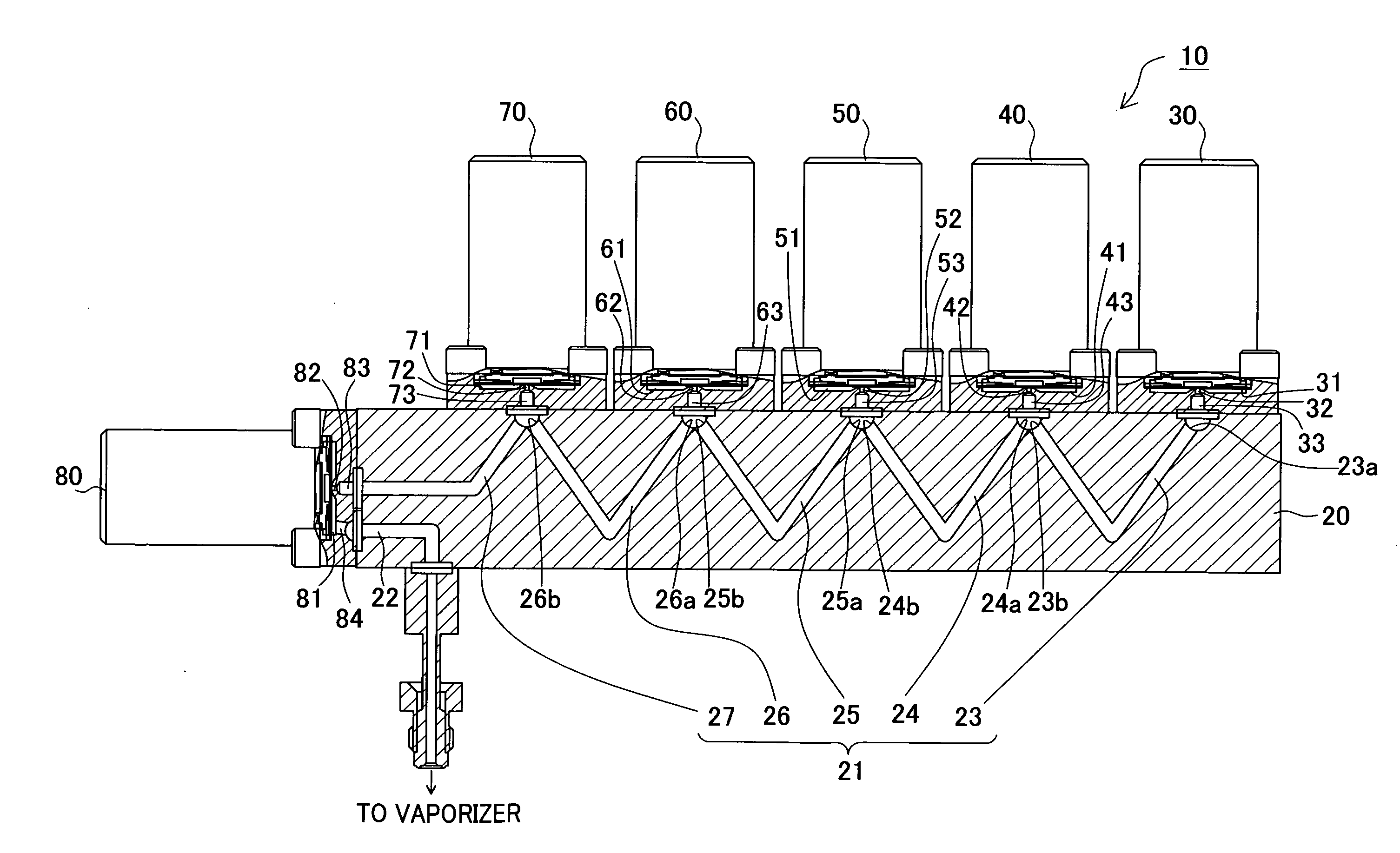 Liquid raw material supply unit for vaporizer