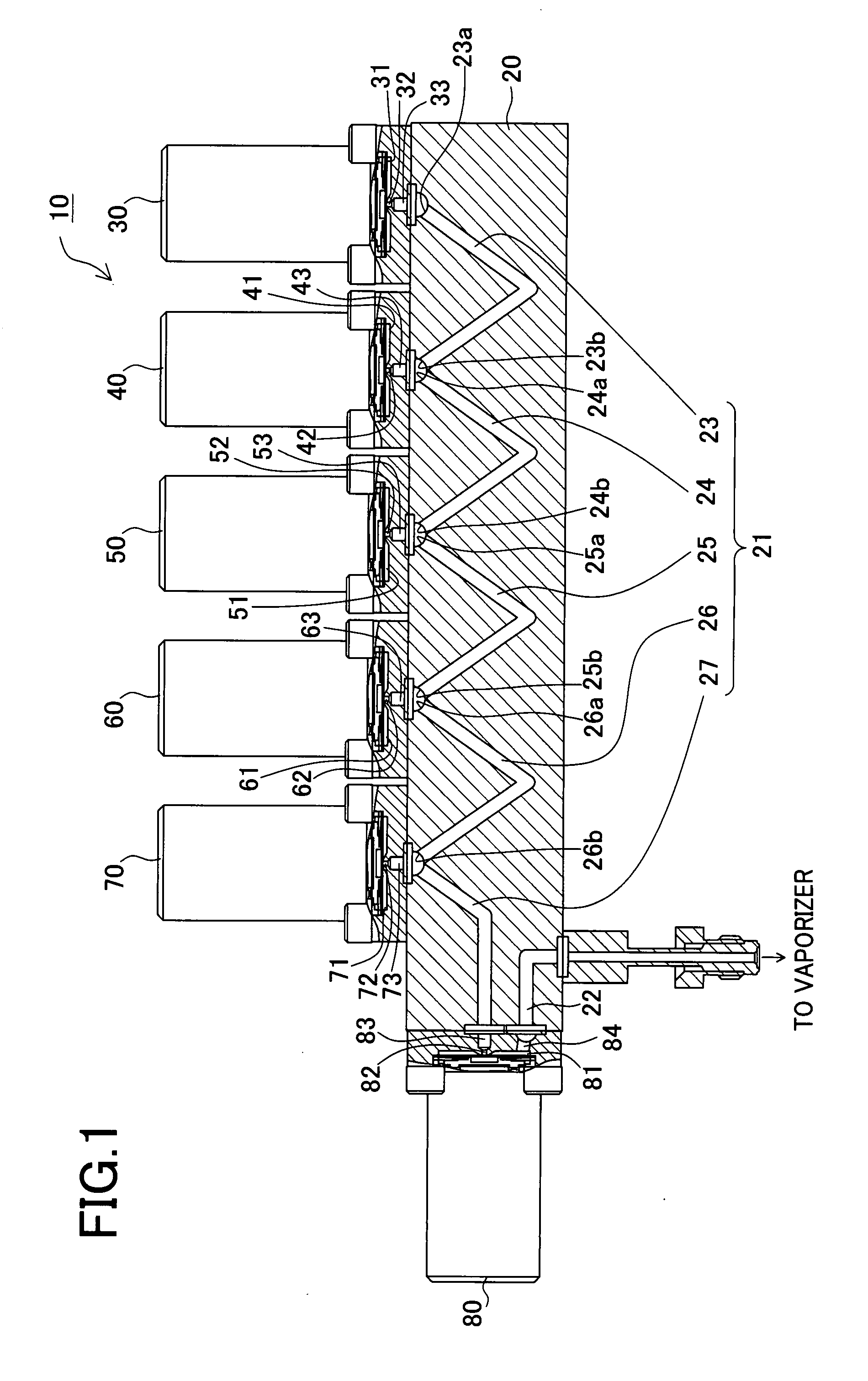 Liquid raw material supply unit for vaporizer