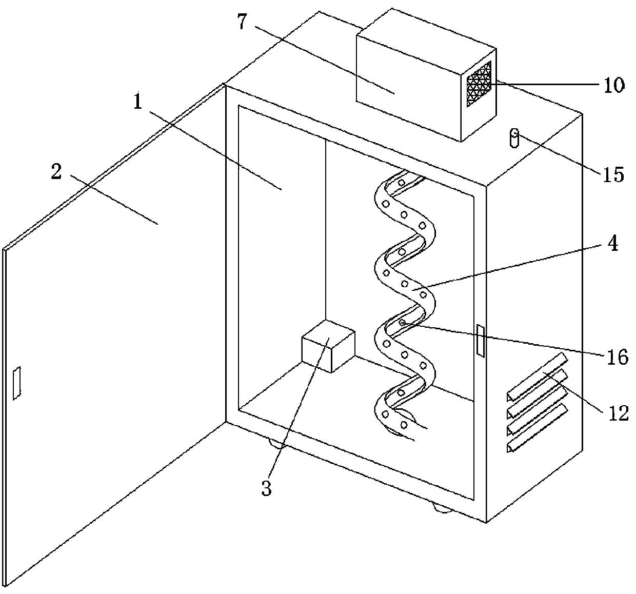 Dustproof heat dissipation system of switch cabinet