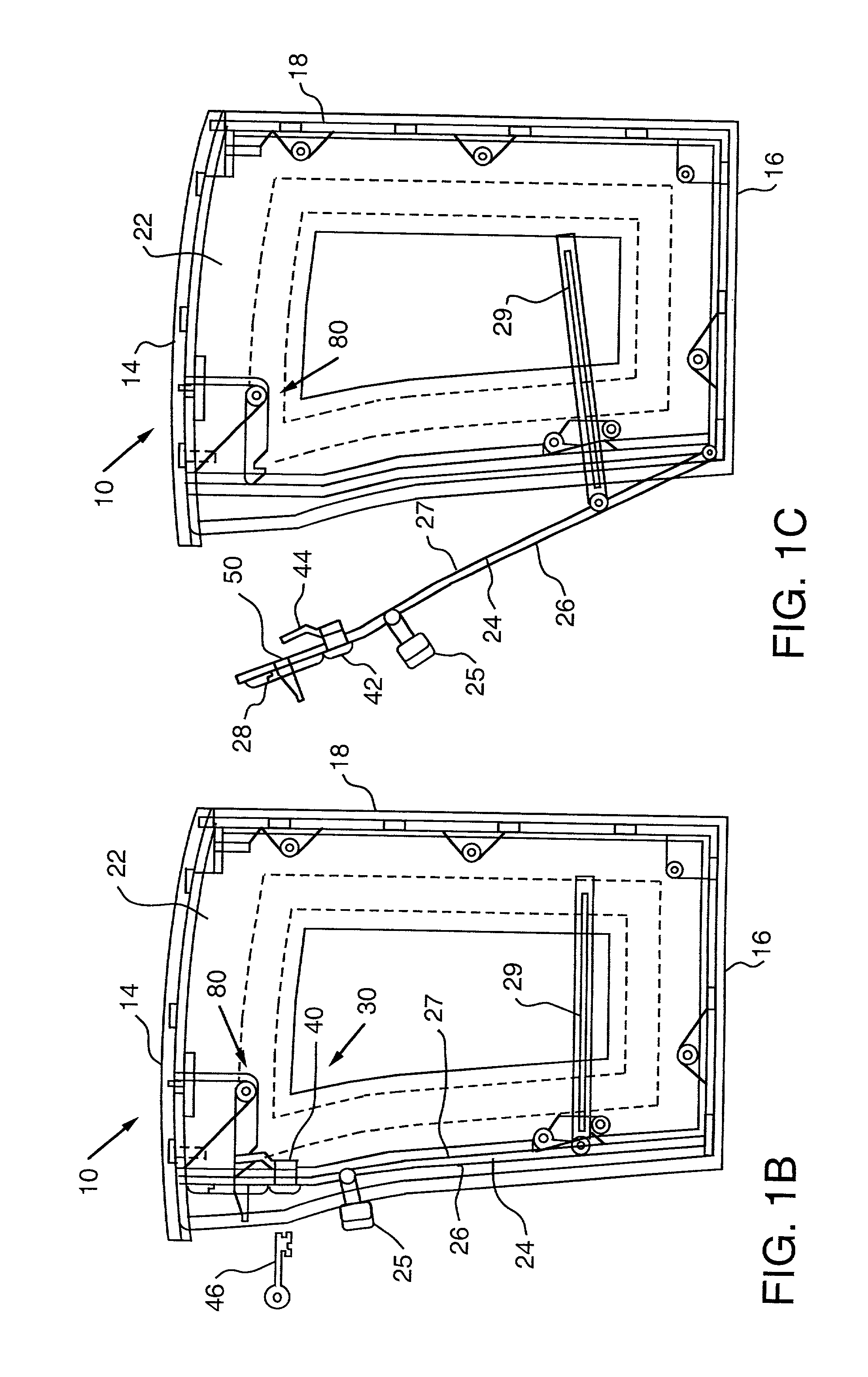 Secure parcel receptacle, lock assembly therefore and associated method