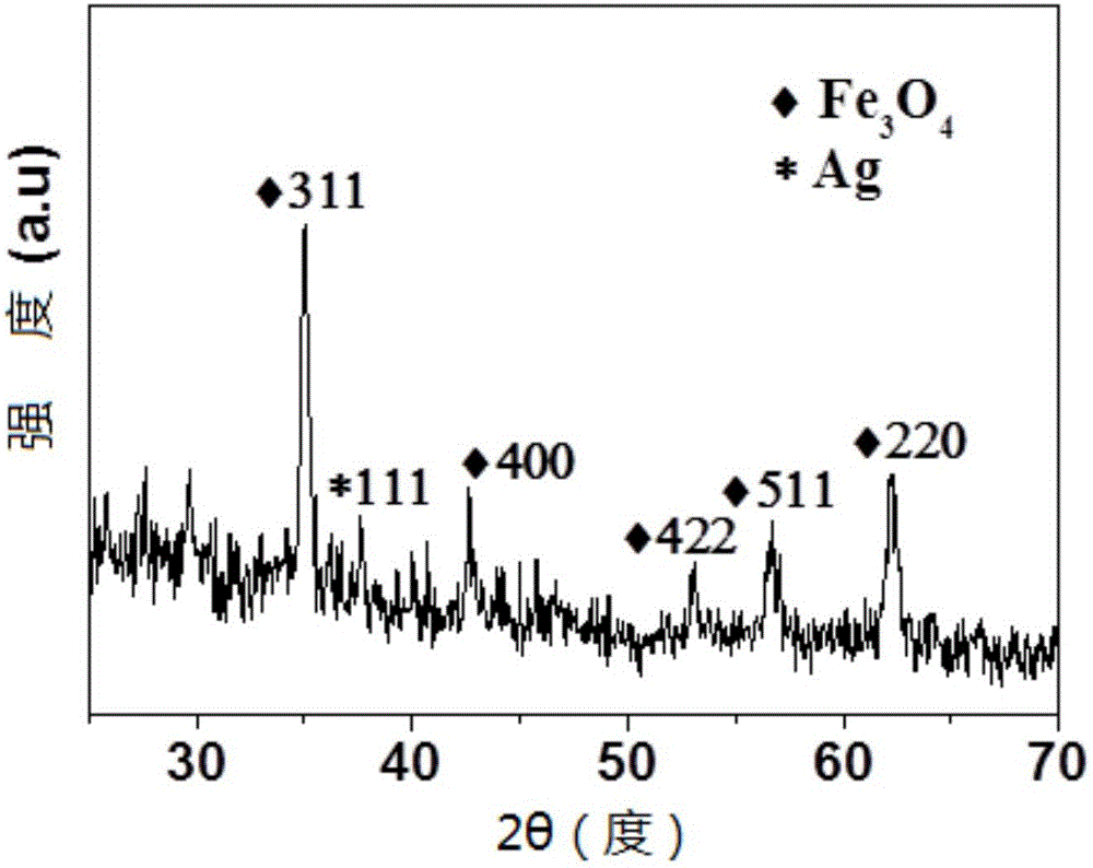 Ag/Fe3O4/nano-cellulose tri-element composite material and preparation method thereof