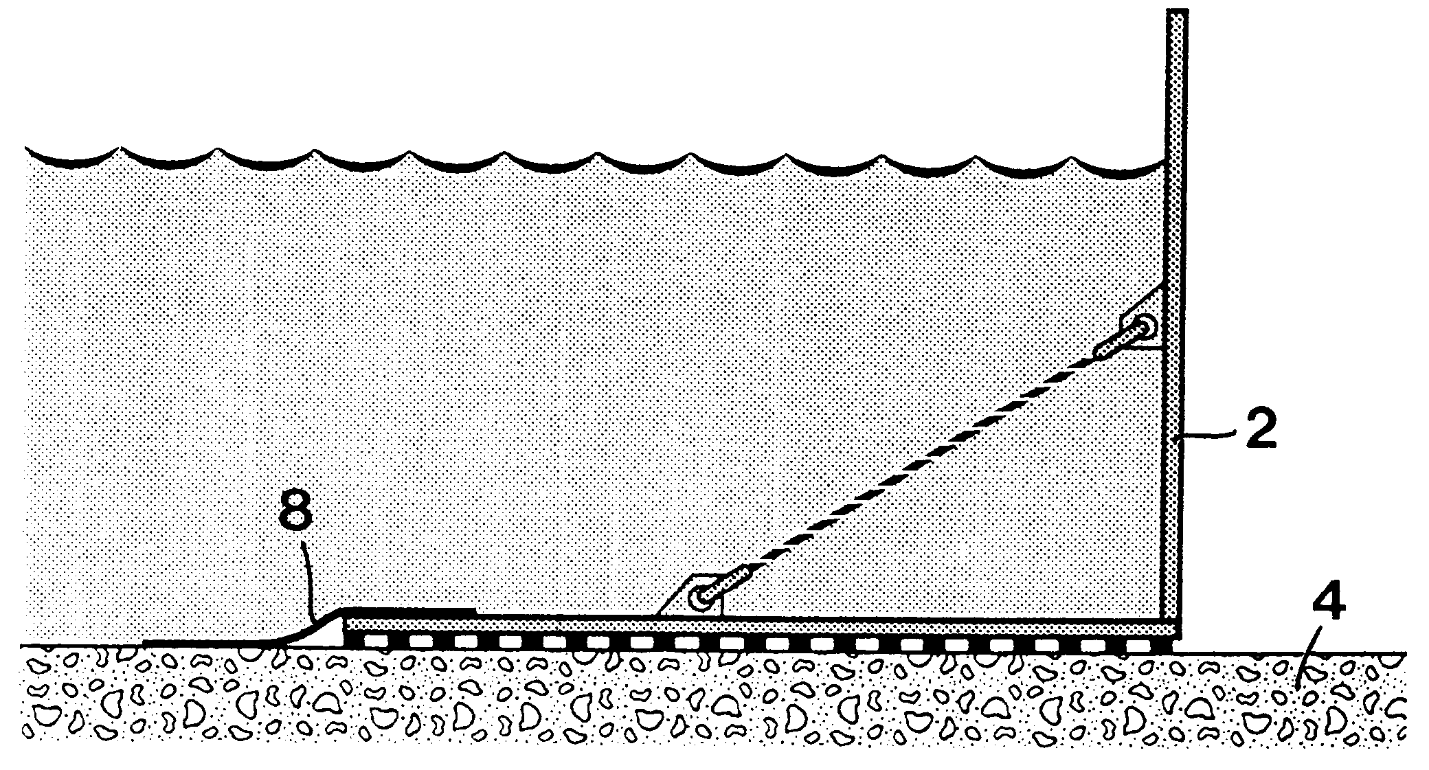 Damming device for erecting a liquid-damming protective bank