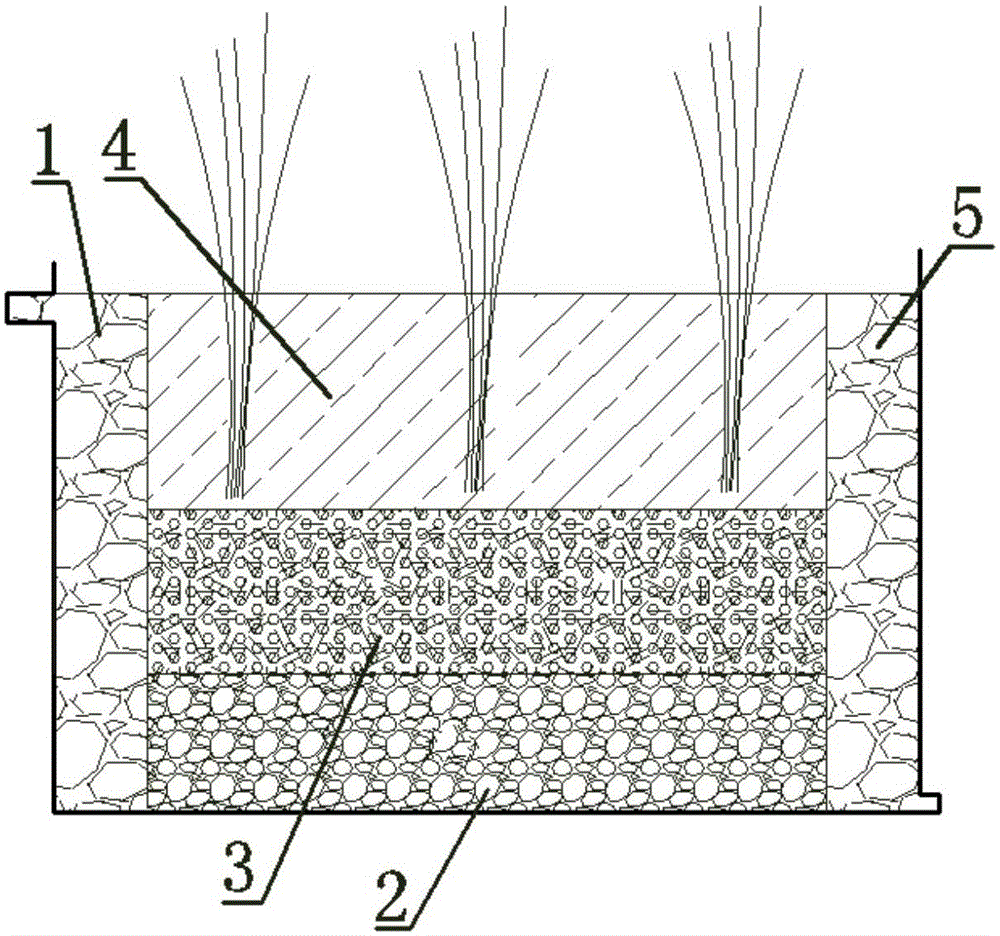 Constructed wetland denitrification sewage treatment device and sewage treatment method