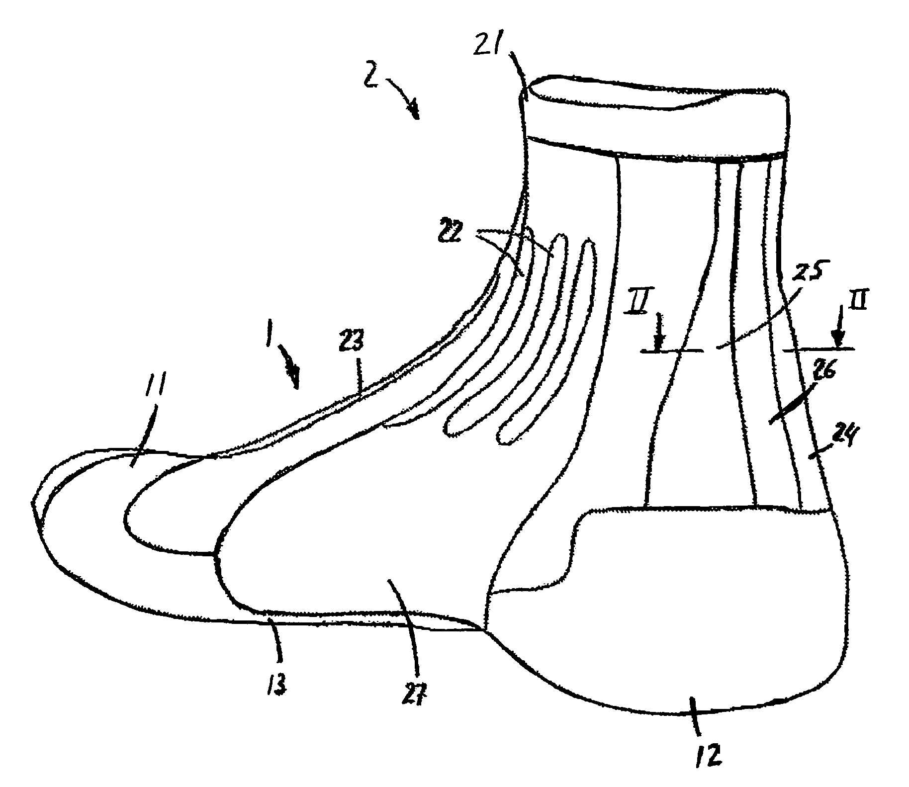 Sock having Achilles tendon protection