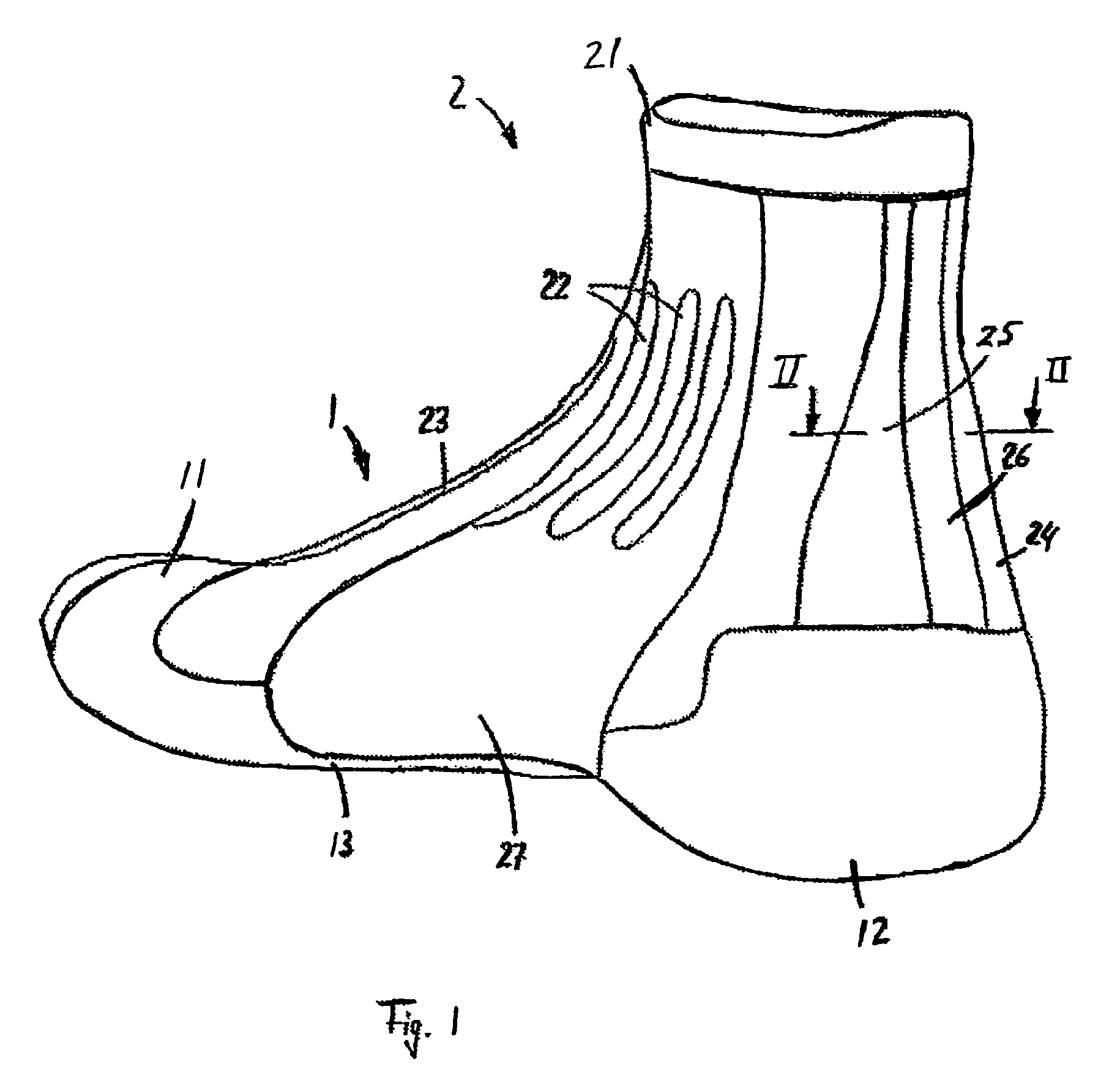 Sock having Achilles tendon protection