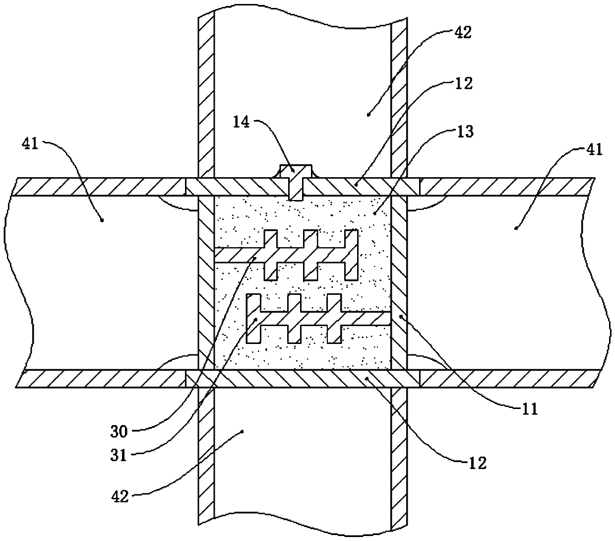 Non-Newtonian liquid filled anti-impact node, anti-impact building and construction method