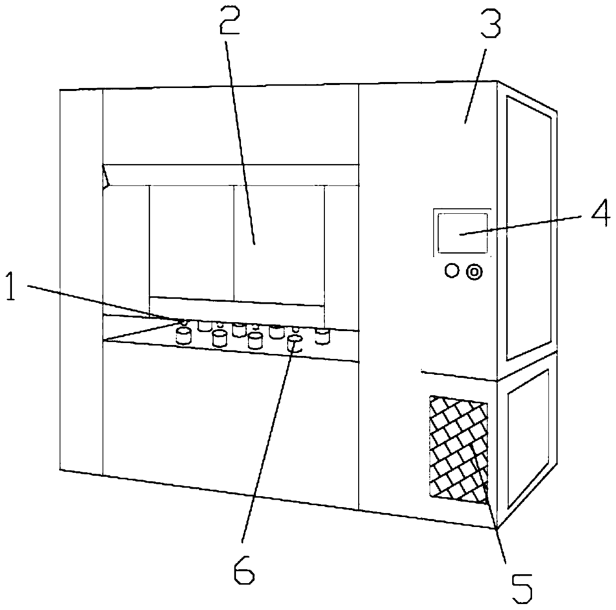 A negative pressure guide device for reducing the self-discharge rate of the battery into the carbon powder