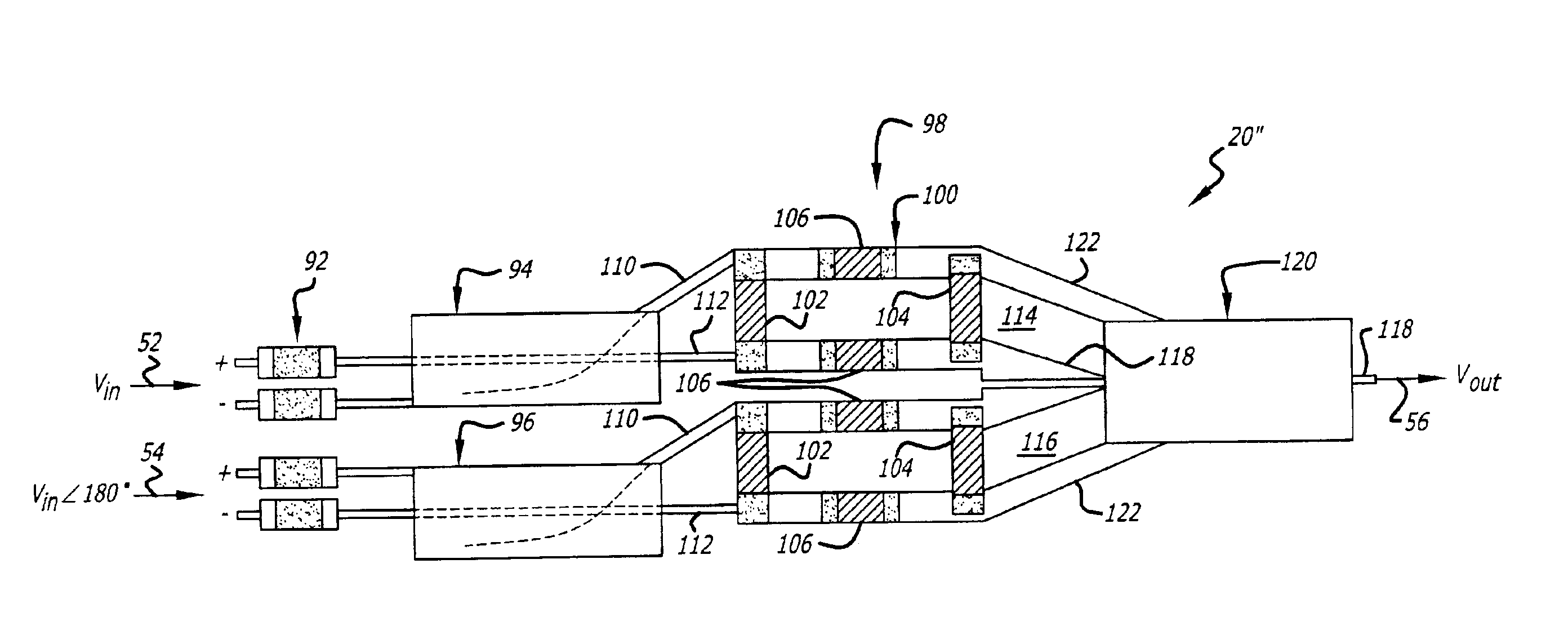 Compact balun for rejecting common mode electromagnetic fields