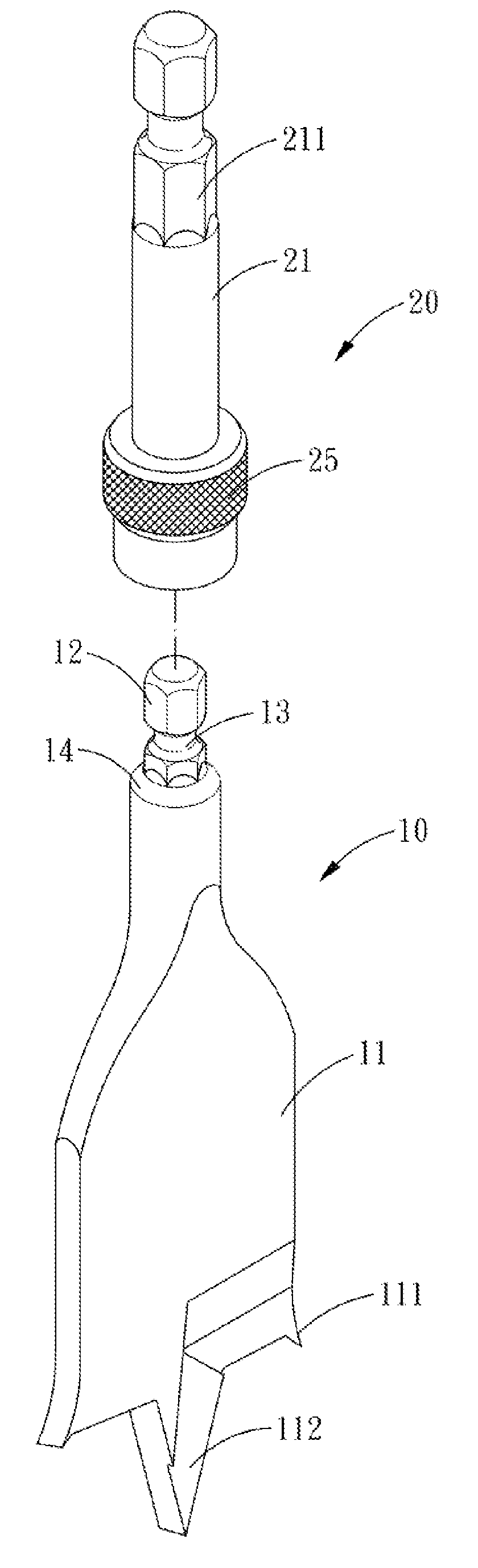 Alignment Structure for a Wood Flat Drill Bit