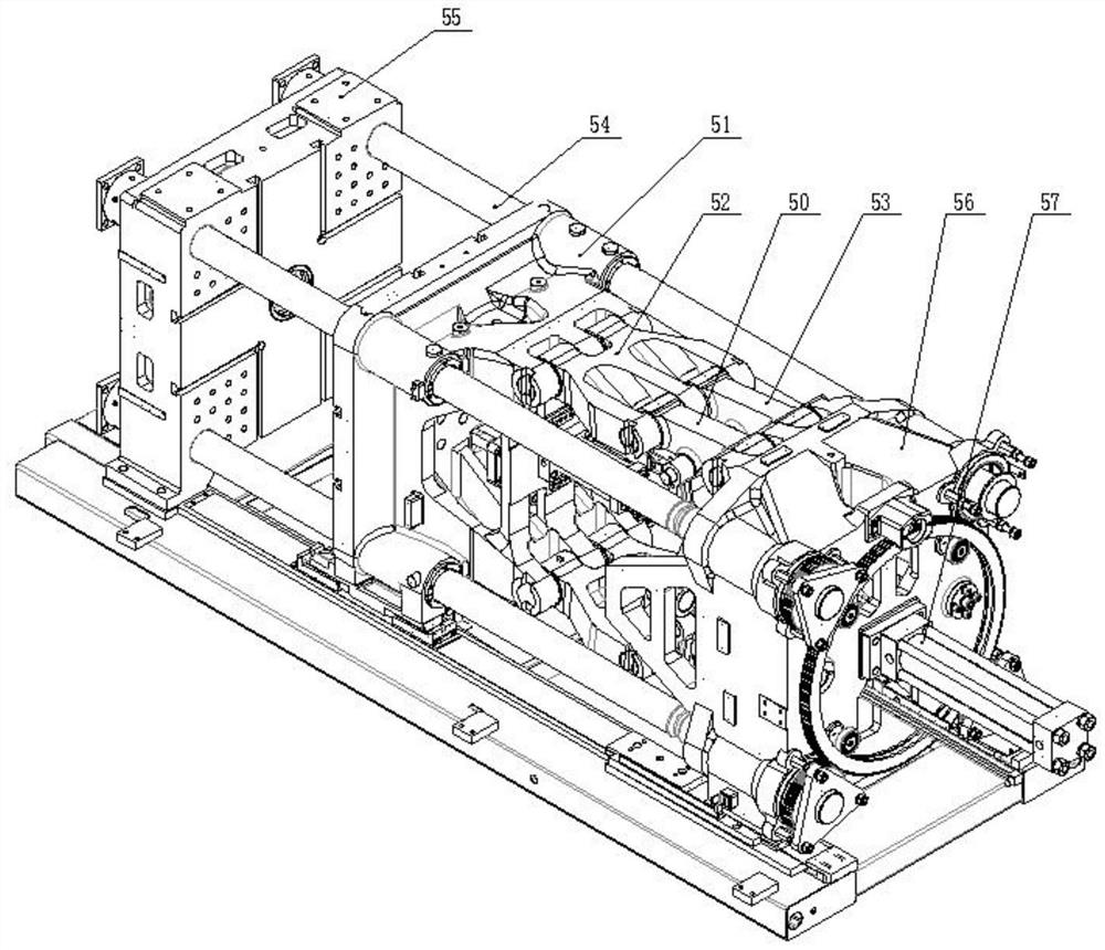 Mold clamping mechanism and mold clamping rear seat plate of injection molding machine