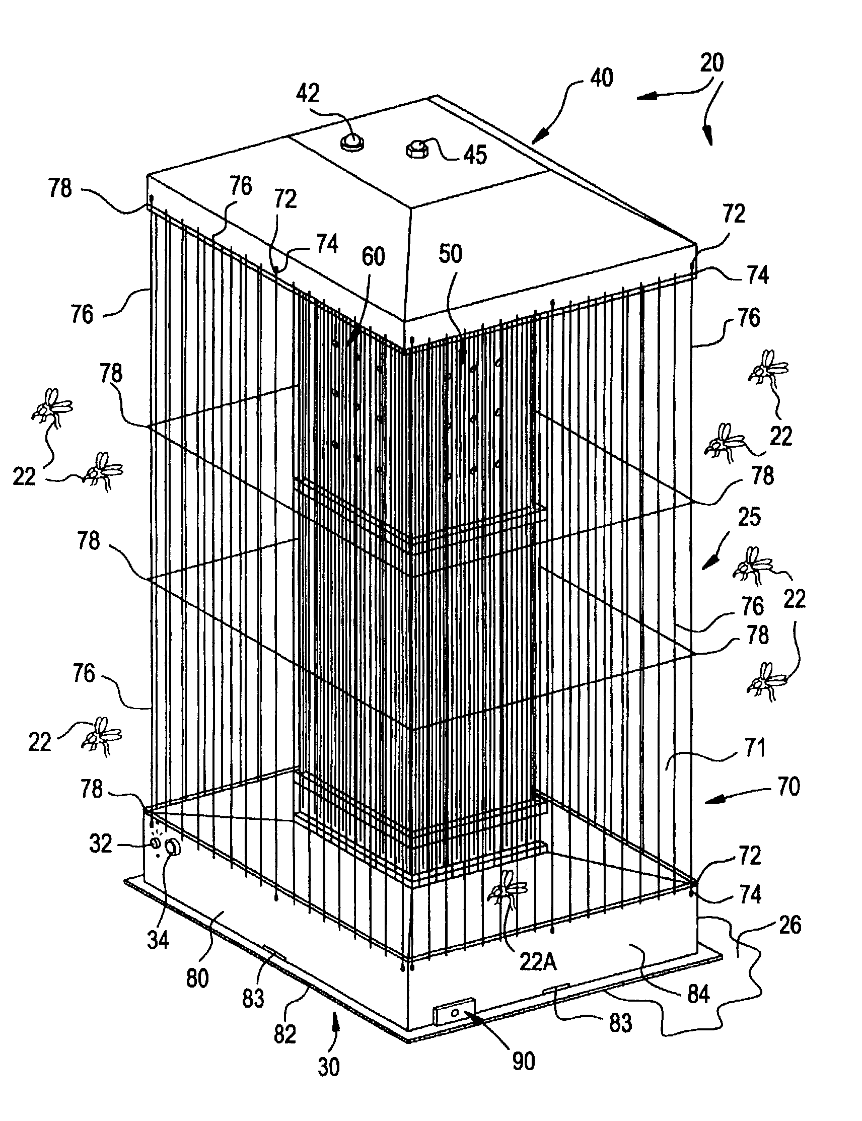 Attracting mosquitoes for electrocution and/or trapping