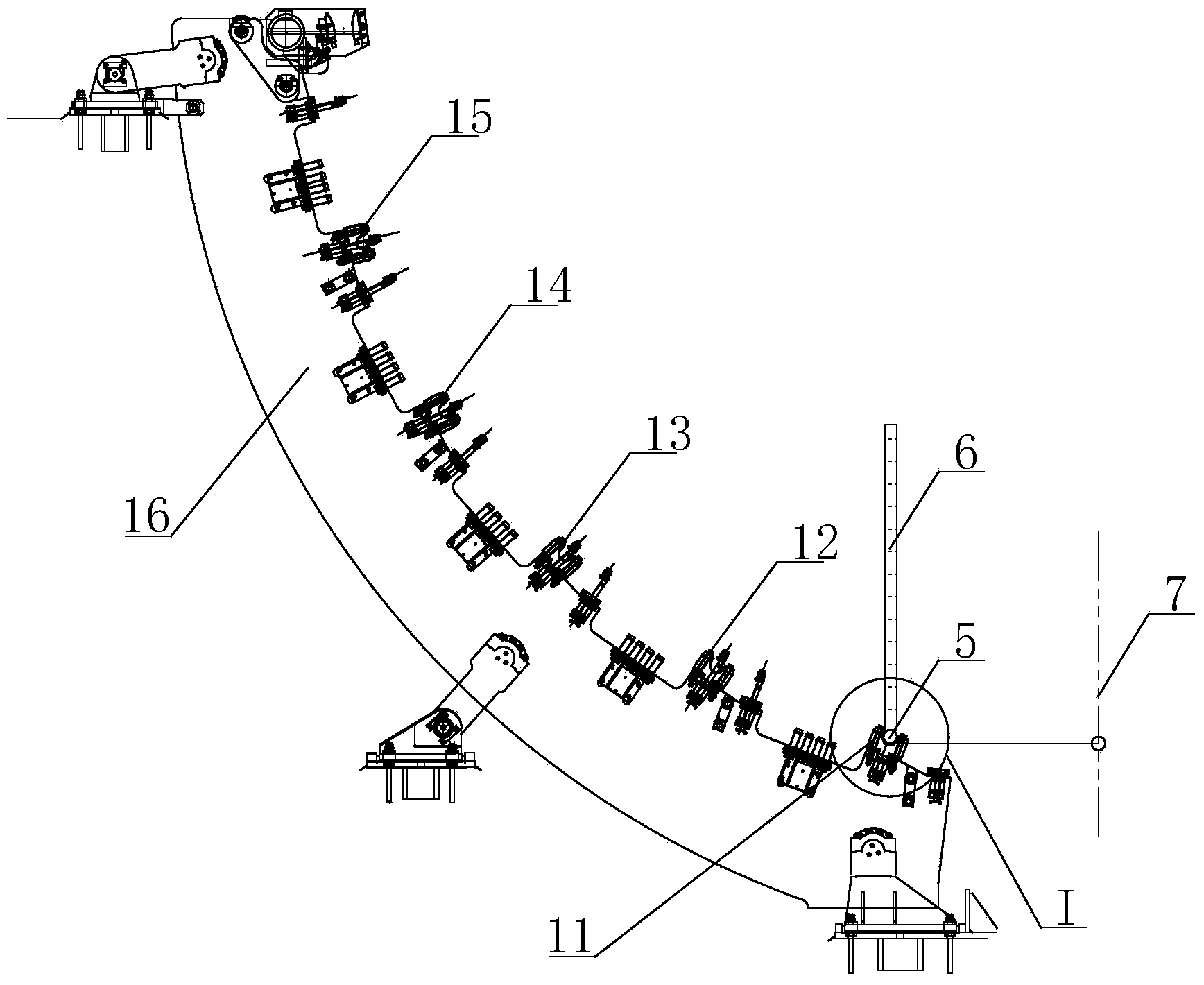 Method and device for inspection measurement of fan-shaped section base of continuous casting machine