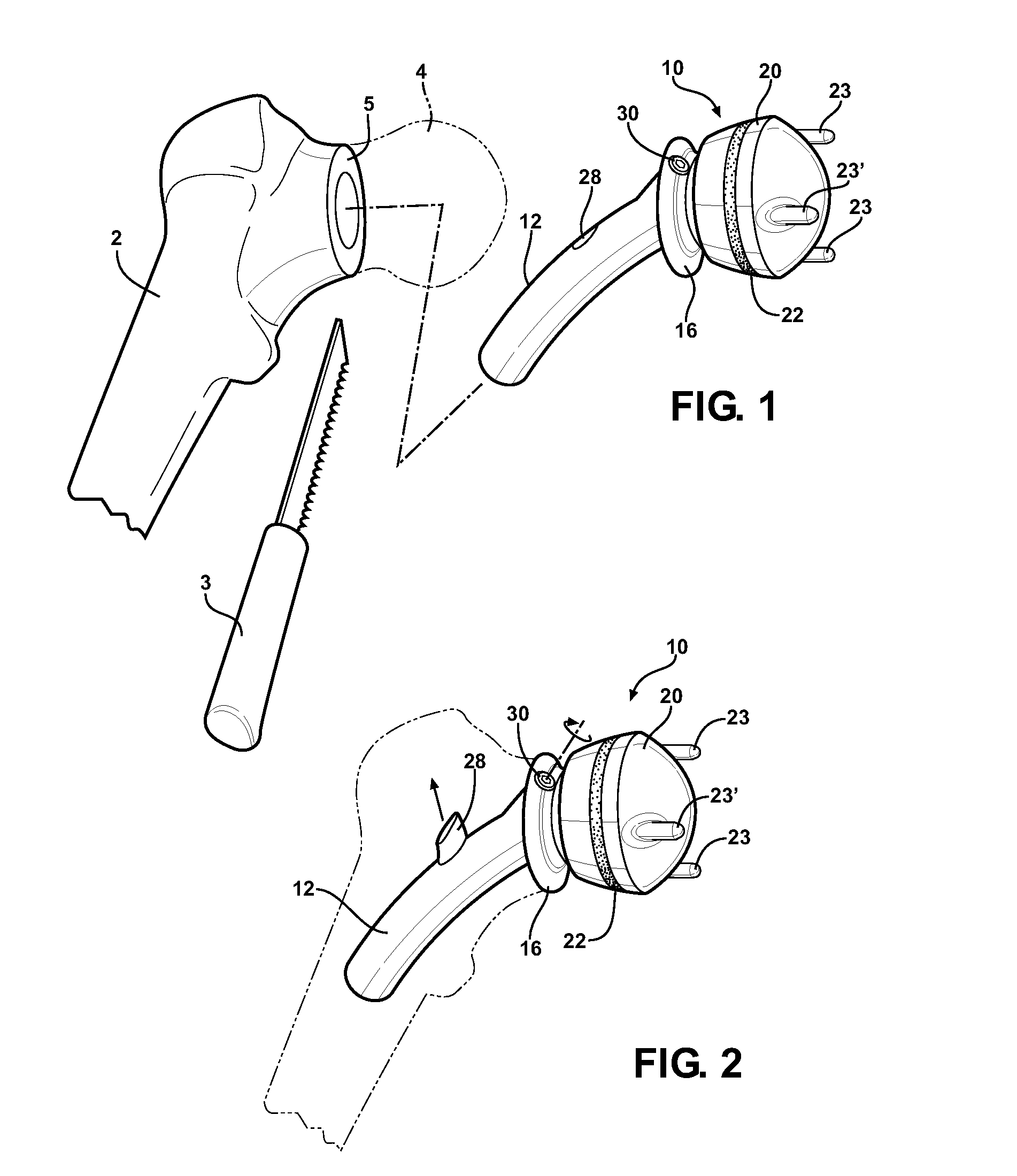 Combination male/female hip joint and installation kit