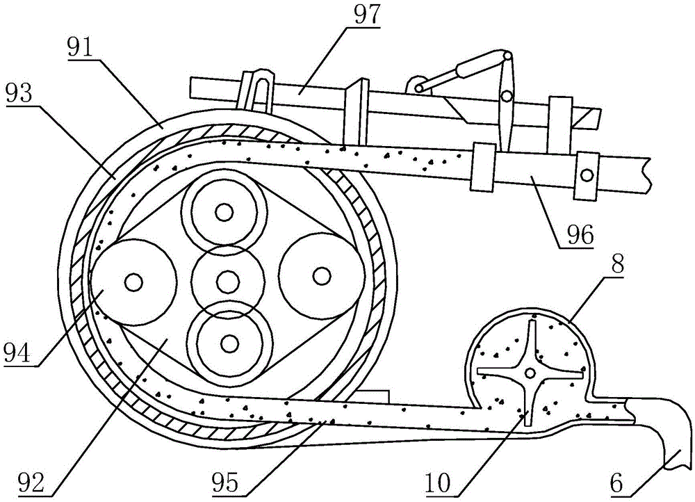 A tower crane type concrete conveying device