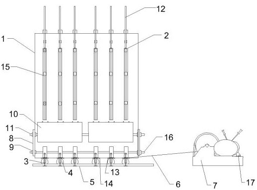 Subway station side wall large formwork moving device