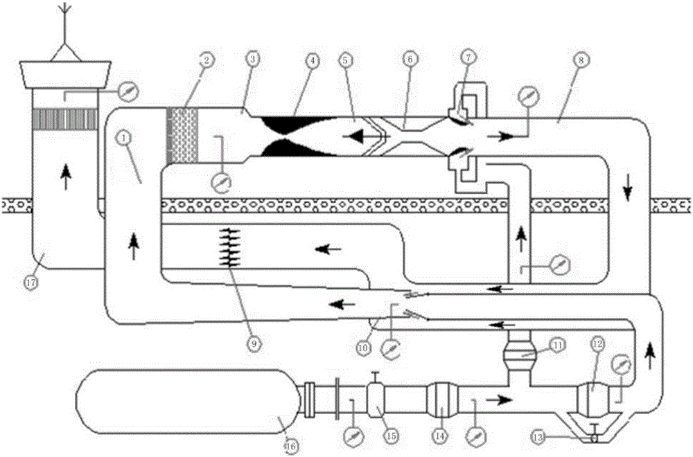 Subsonic-transonic flow field ejection operating method for transient type subsonic-transonic-supersonic wind tunnel