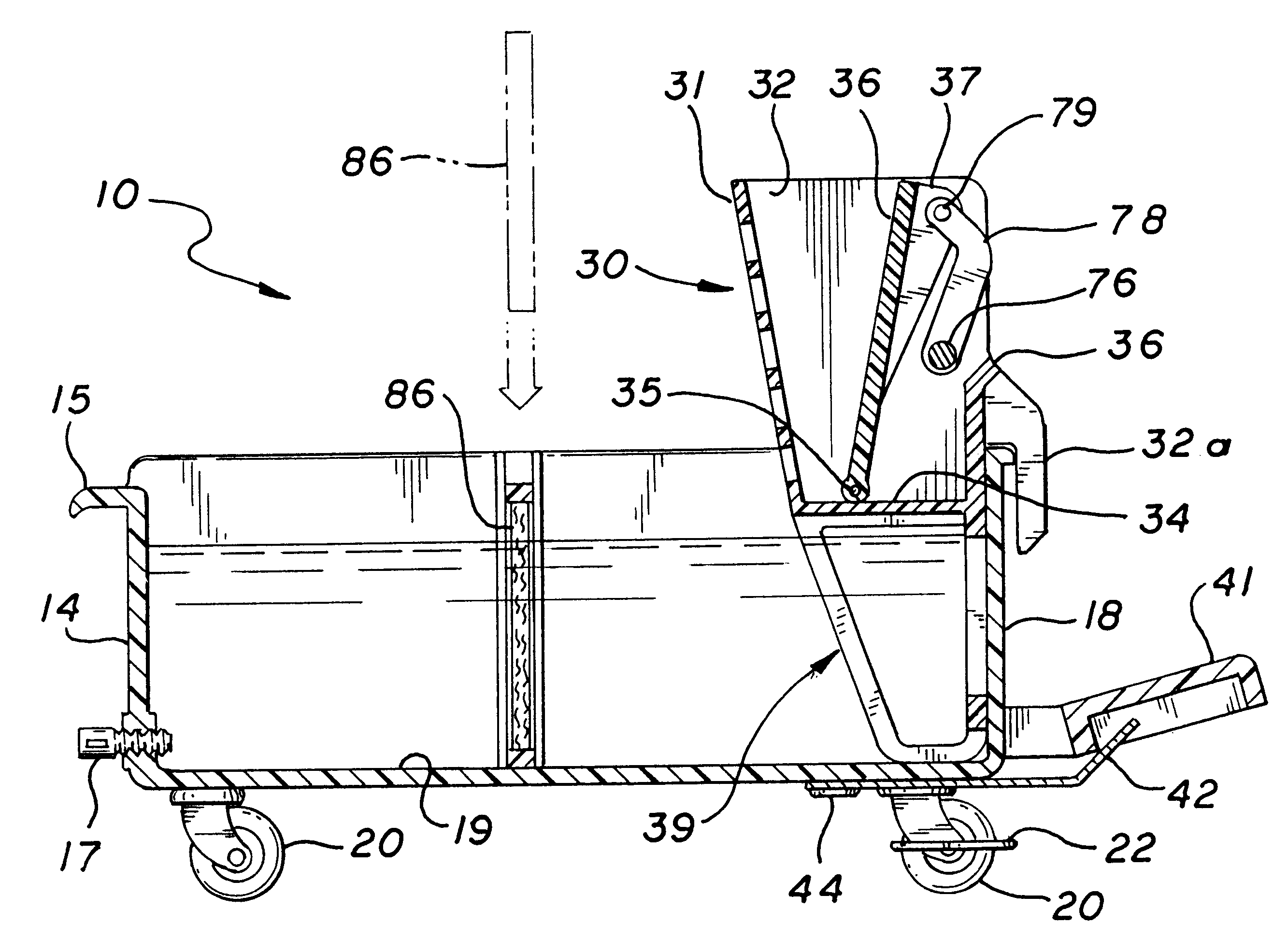 Ergonomic mop bucket method and apparatus