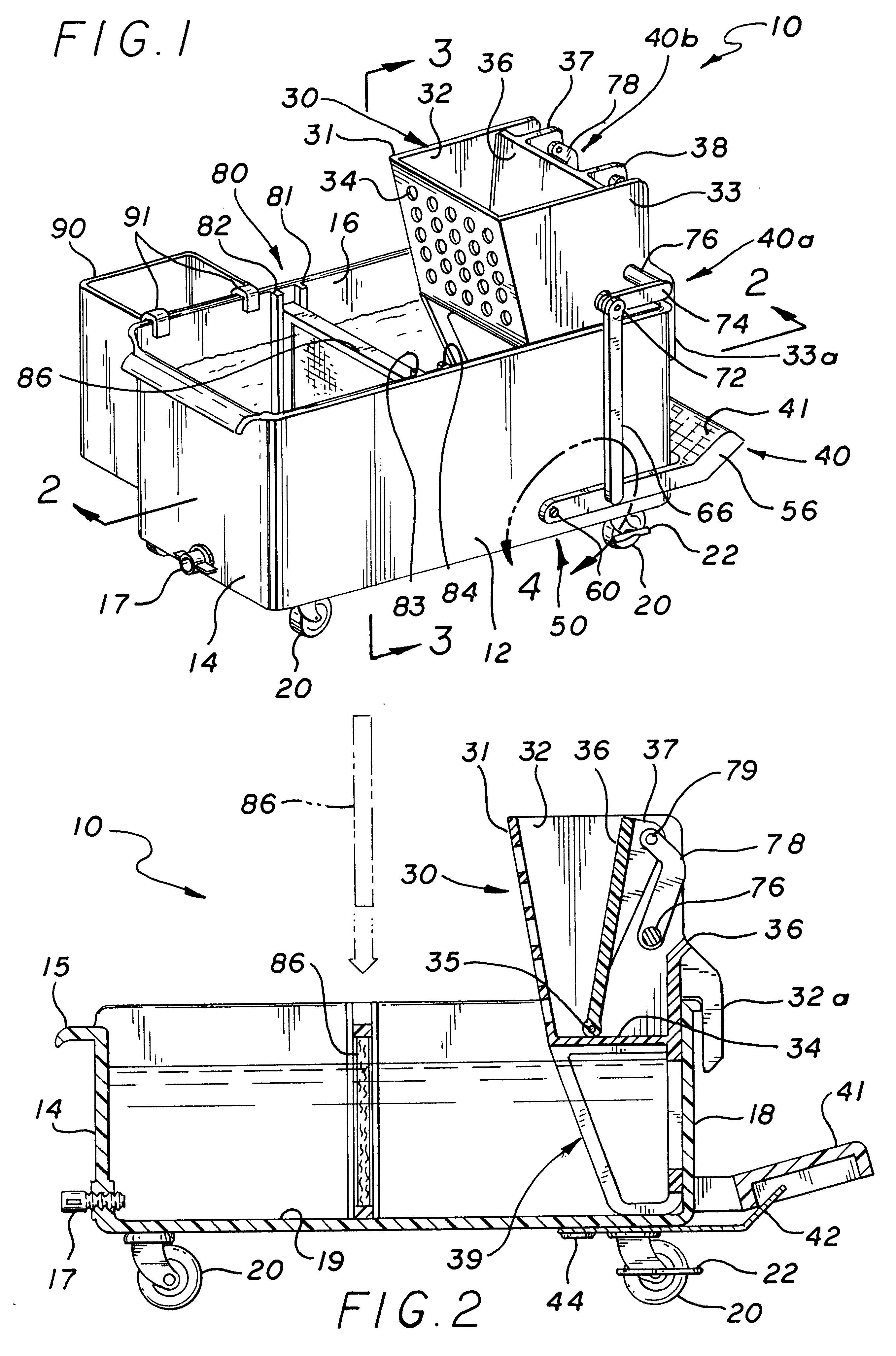 Ergonomic mop bucket method and apparatus