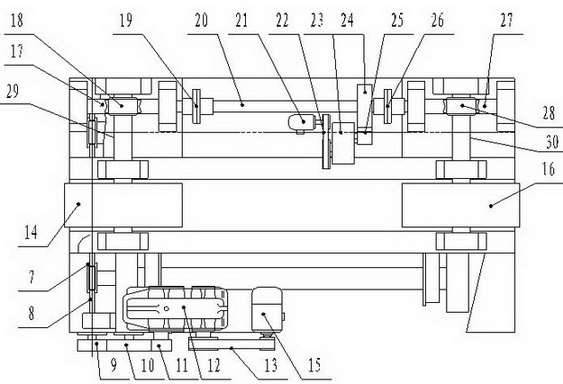 Rotating tyre traveling driving device of tube mill cylinder body