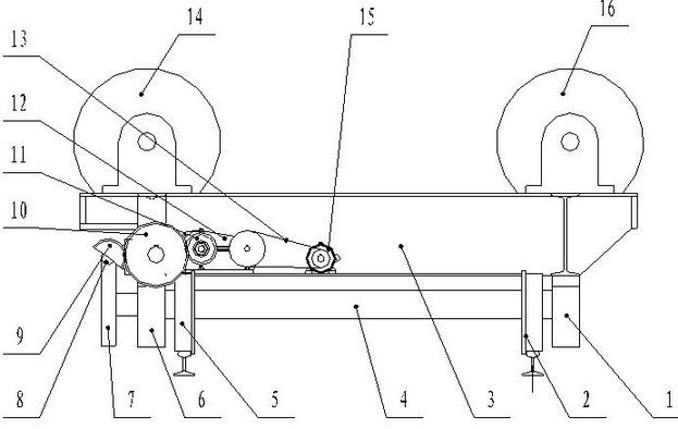 Rotating tyre traveling driving device of tube mill cylinder body